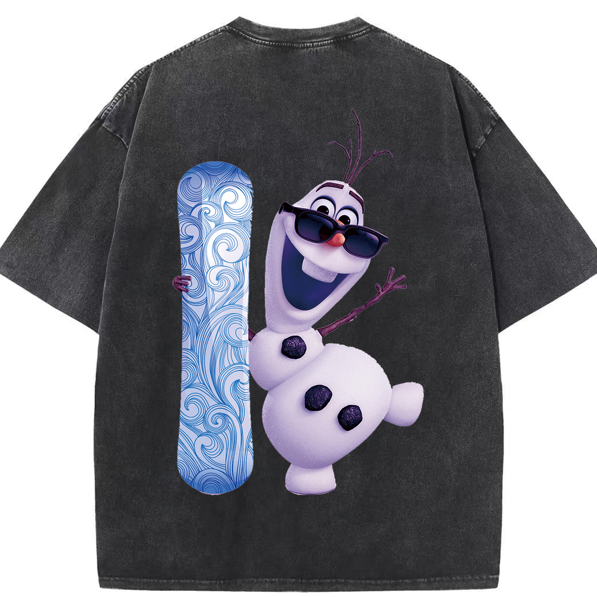 （画像用） アナと雪の女王 アンナ エルサ Frozen Anna Elsa 綿100% ヴィンテージ風 半袖Tシャツ（背面プリント）