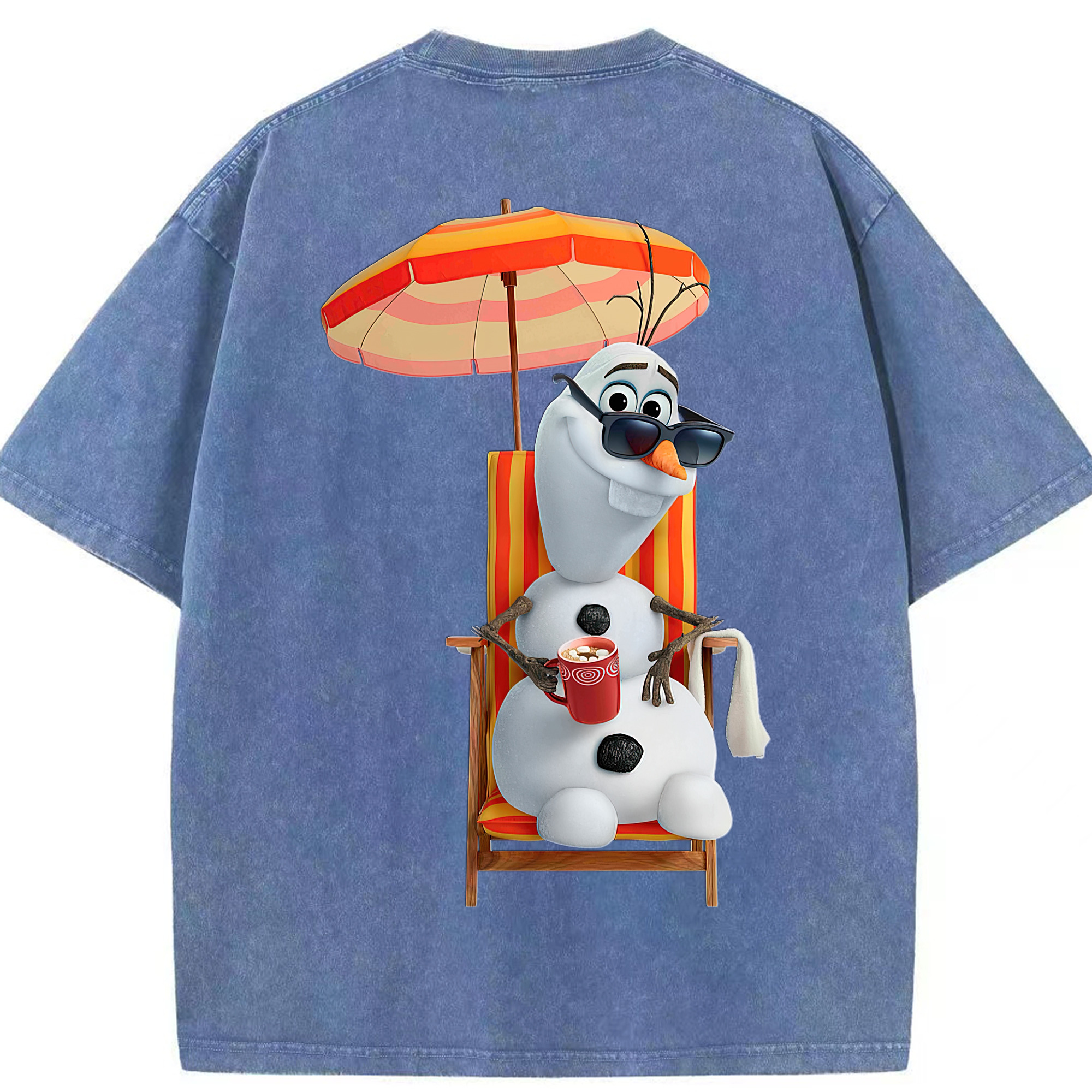（画像用） アナと雪の女王 アンナ エルサ Frozen Anna Elsa 綿100% ヴィンテージ風 半袖Tシャツ（背面プリント）