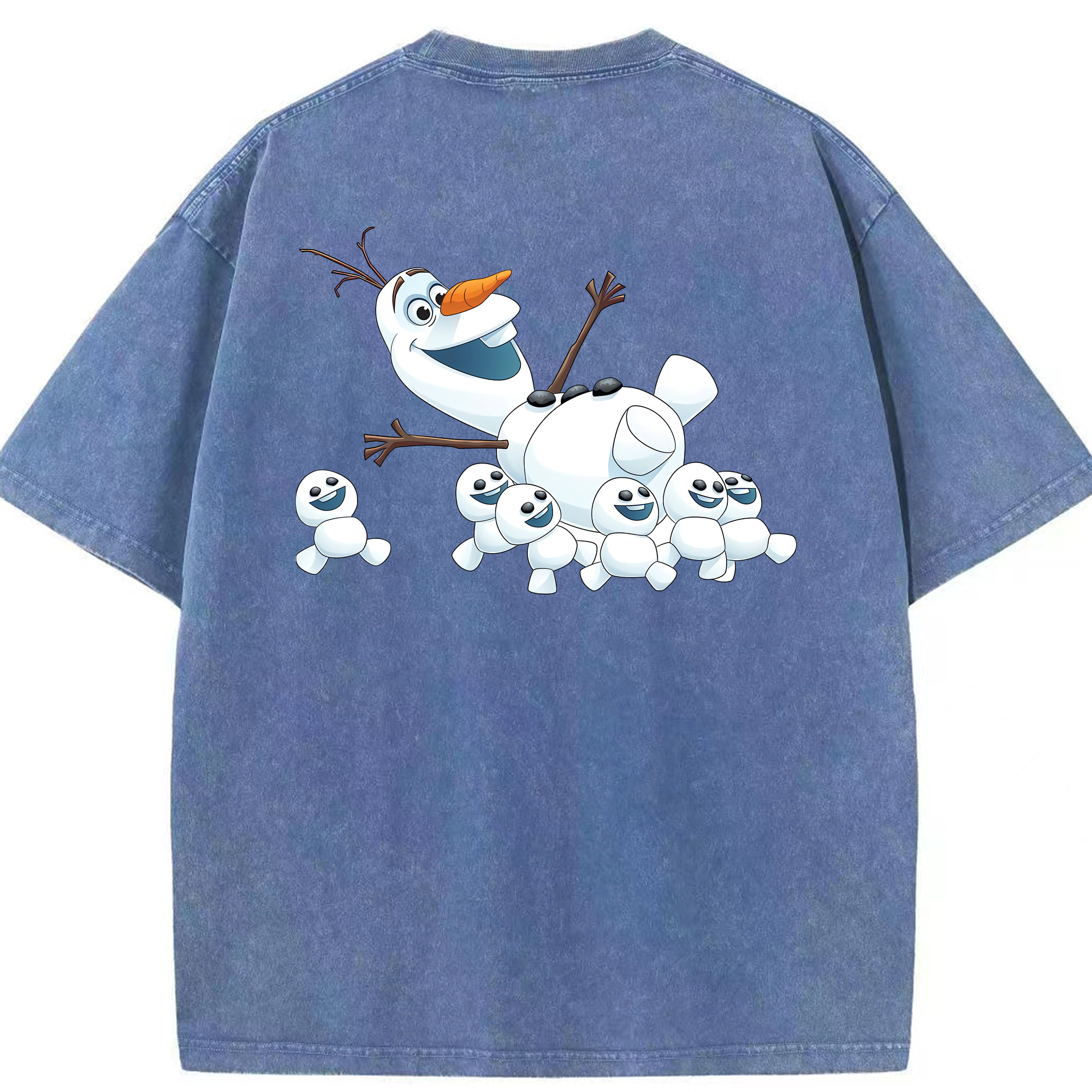 （画像用） アナと雪の女王 アンナ エルサ Frozen Anna Elsa 綿100% ヴィンテージ風 半袖Tシャツ（背面プリント）