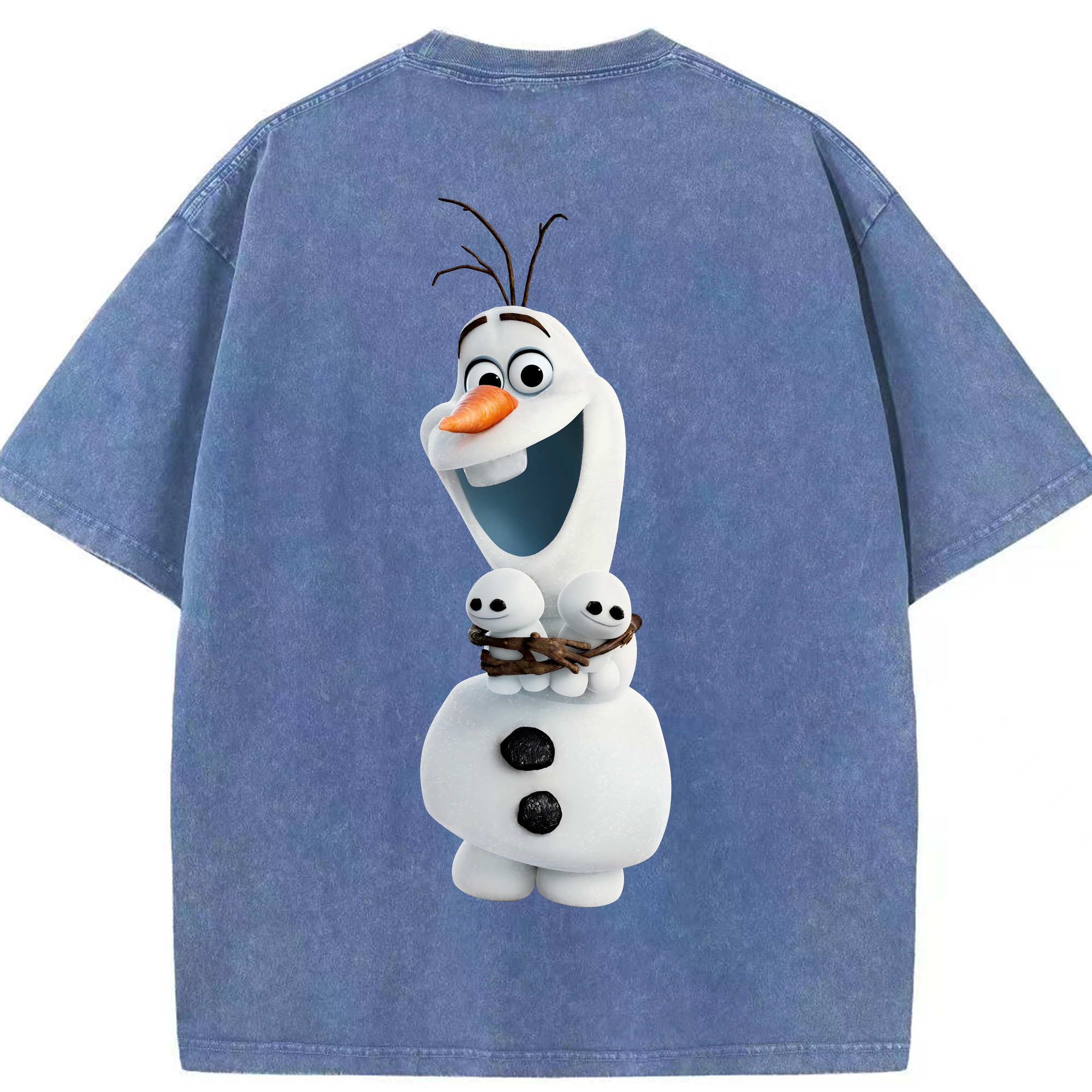 （画像用） アナと雪の女王 アンナ エルサ Frozen Anna Elsa 綿100% ヴィンテージ風 半袖Tシャツ（背面プリント）