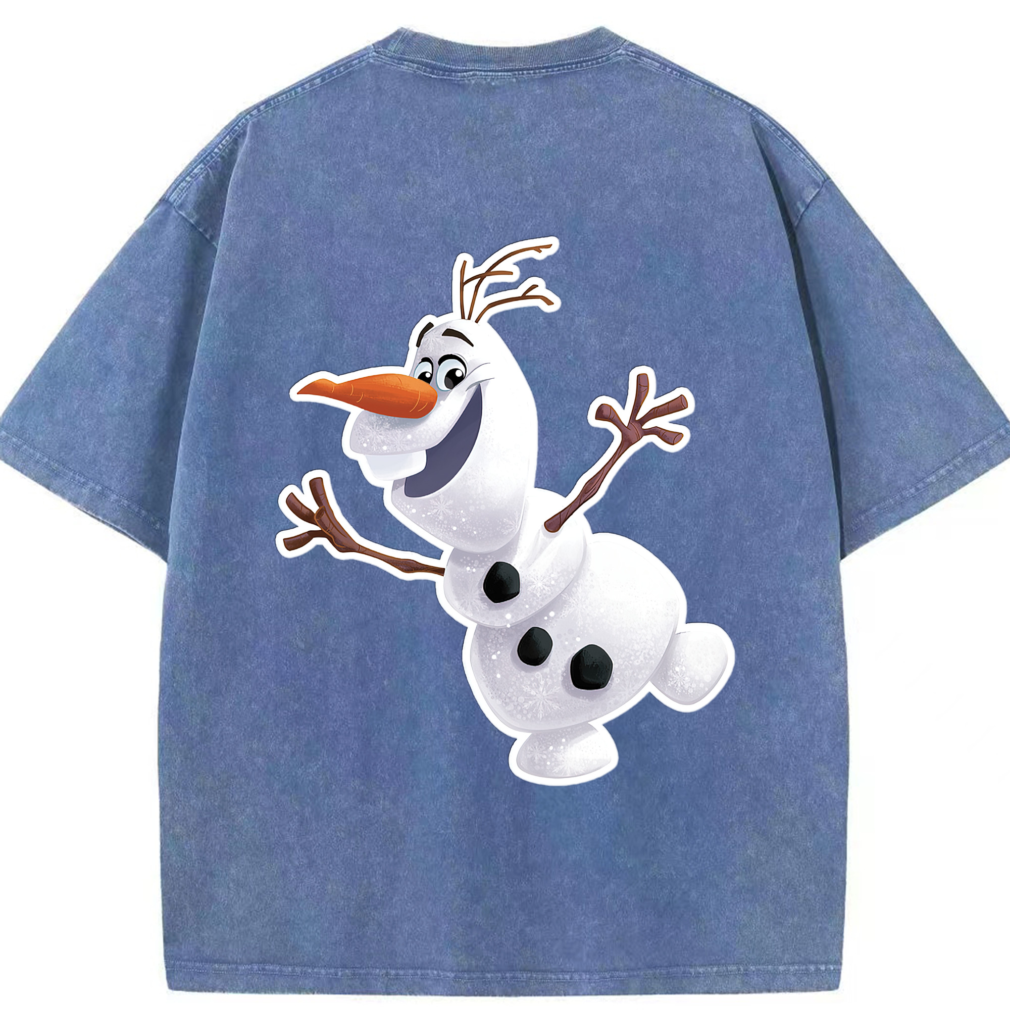 （画像用） アナと雪の女王 アンナ エルサ Frozen Anna Elsa 綿100% ヴィンテージ風 半袖Tシャツ（背面プリント）