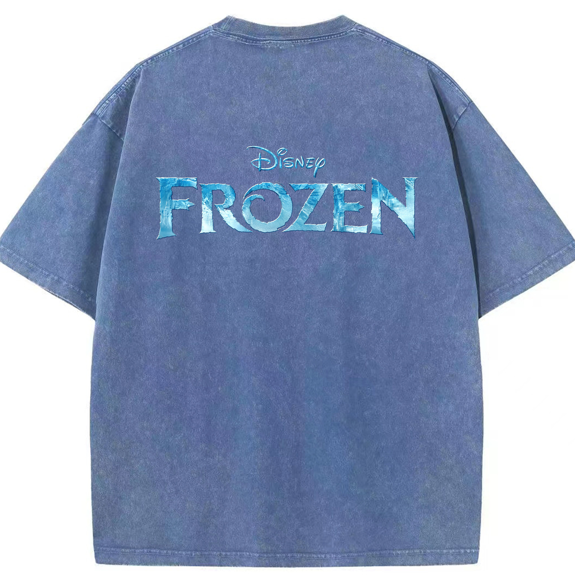 （画像用） アナと雪の女王 アンナ エルサ Frozen Anna Elsa 綿100% ヴィンテージ風 半袖Tシャツ（背面プリント）