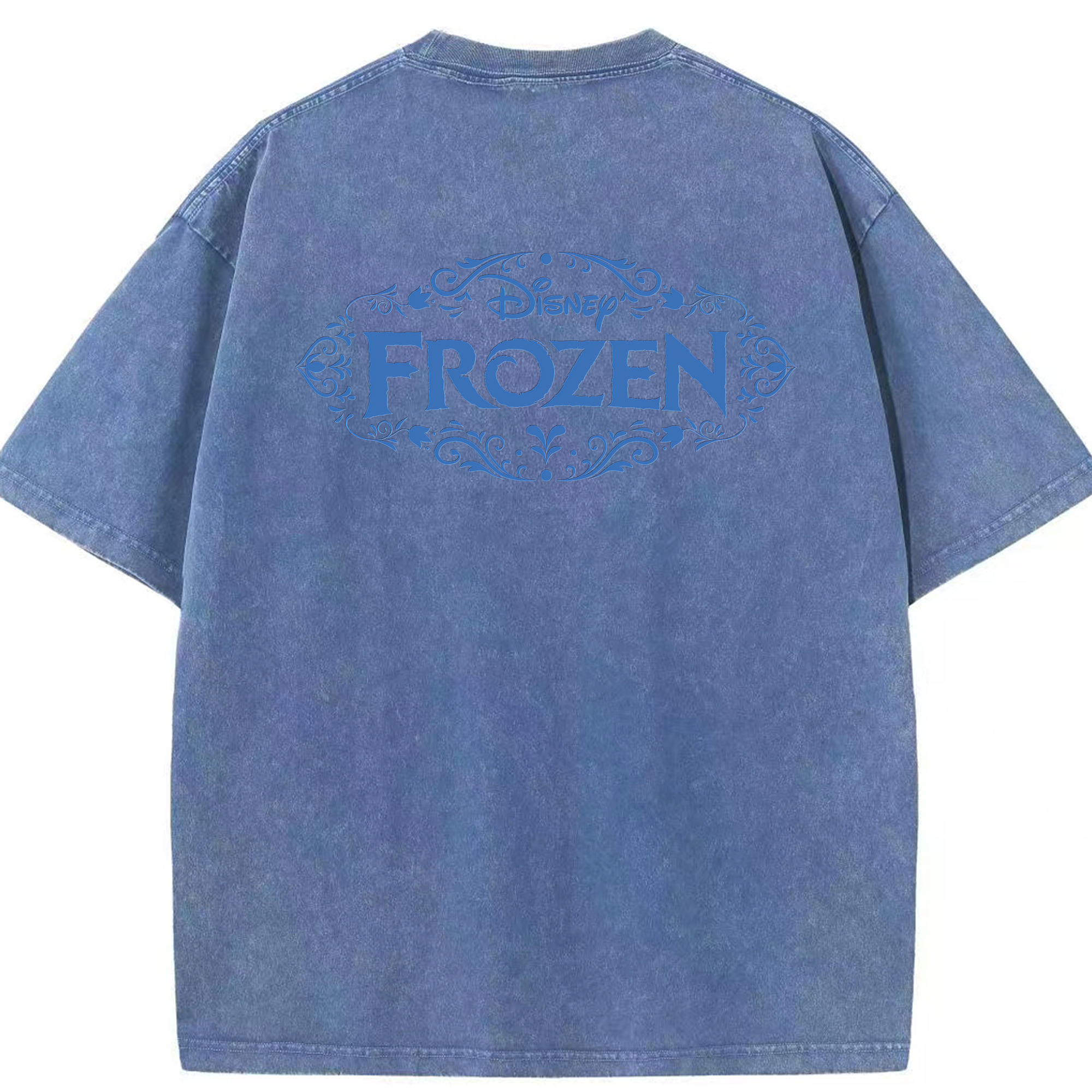 （画像用） アナと雪の女王 アンナ エルサ Frozen Anna Elsa 綿100% ヴィンテージ風 半袖Tシャツ（背面プリント）