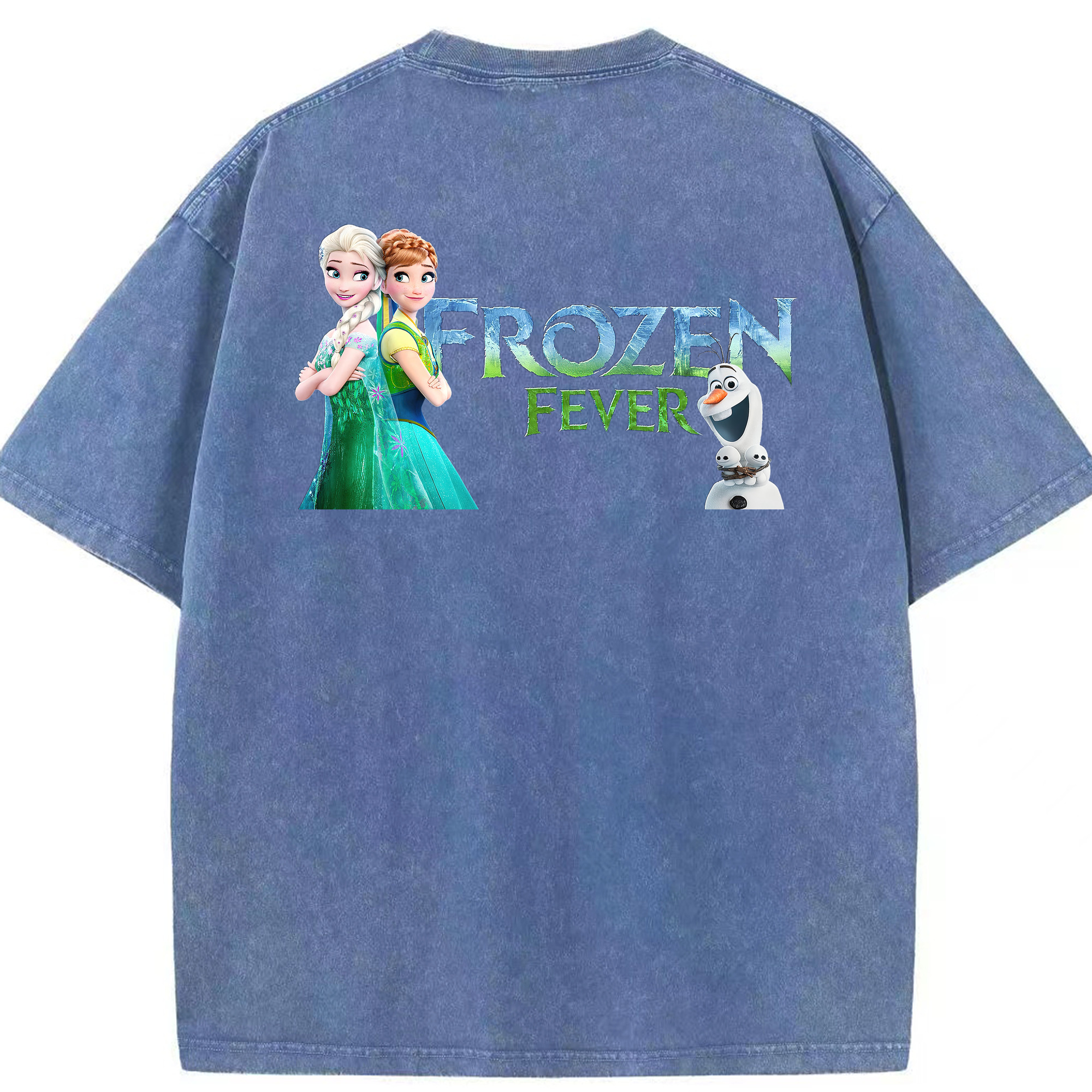 （画像用） アナと雪の女王 アンナ エルサ Frozen Anna Elsa 綿100% ヴィンテージ風 半袖Tシャツ（背面プリント）