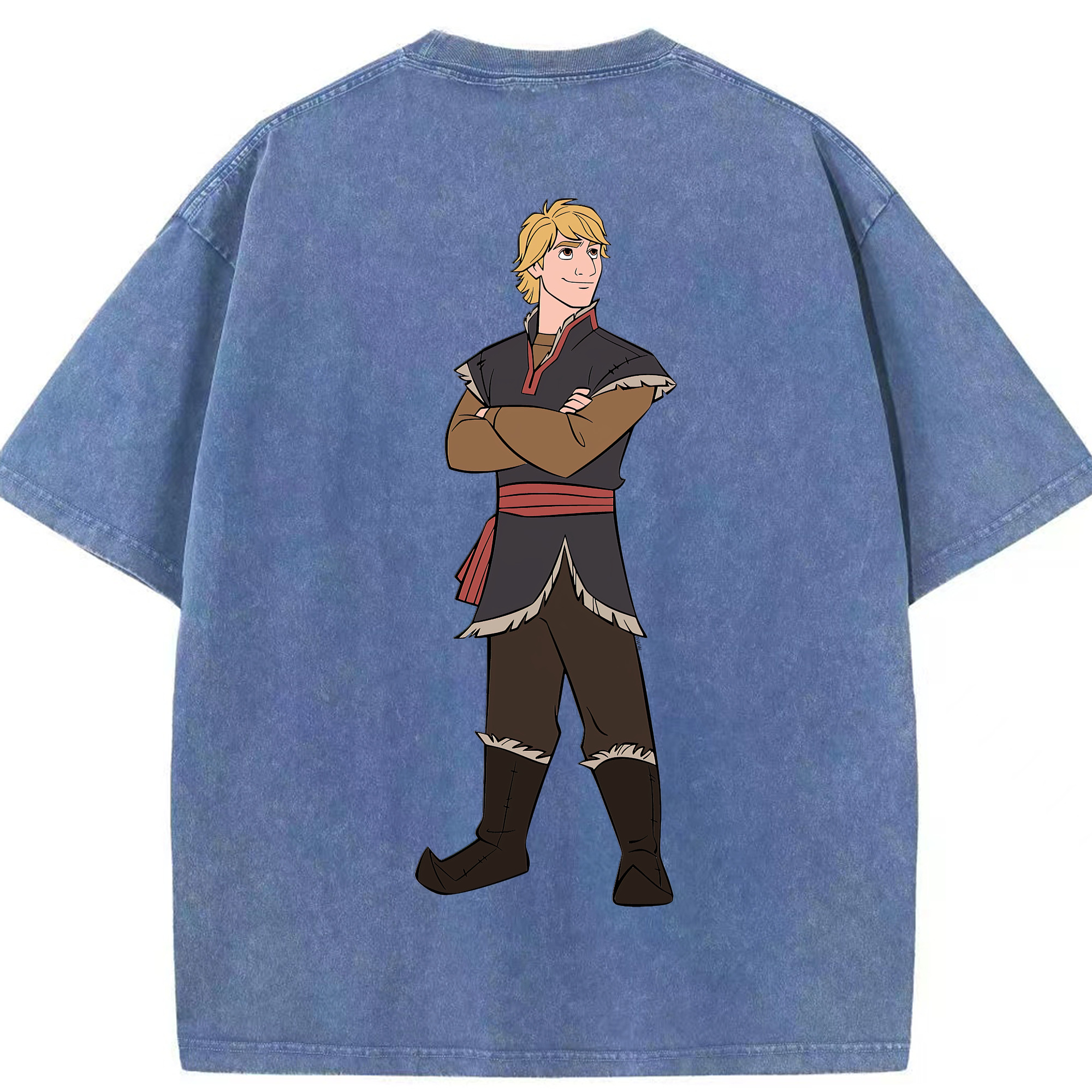 （画像用） アナと雪の女王 アンナ エルサ Frozen Anna Elsa 綿100% ヴィンテージ風 半袖Tシャツ（背面プリント）