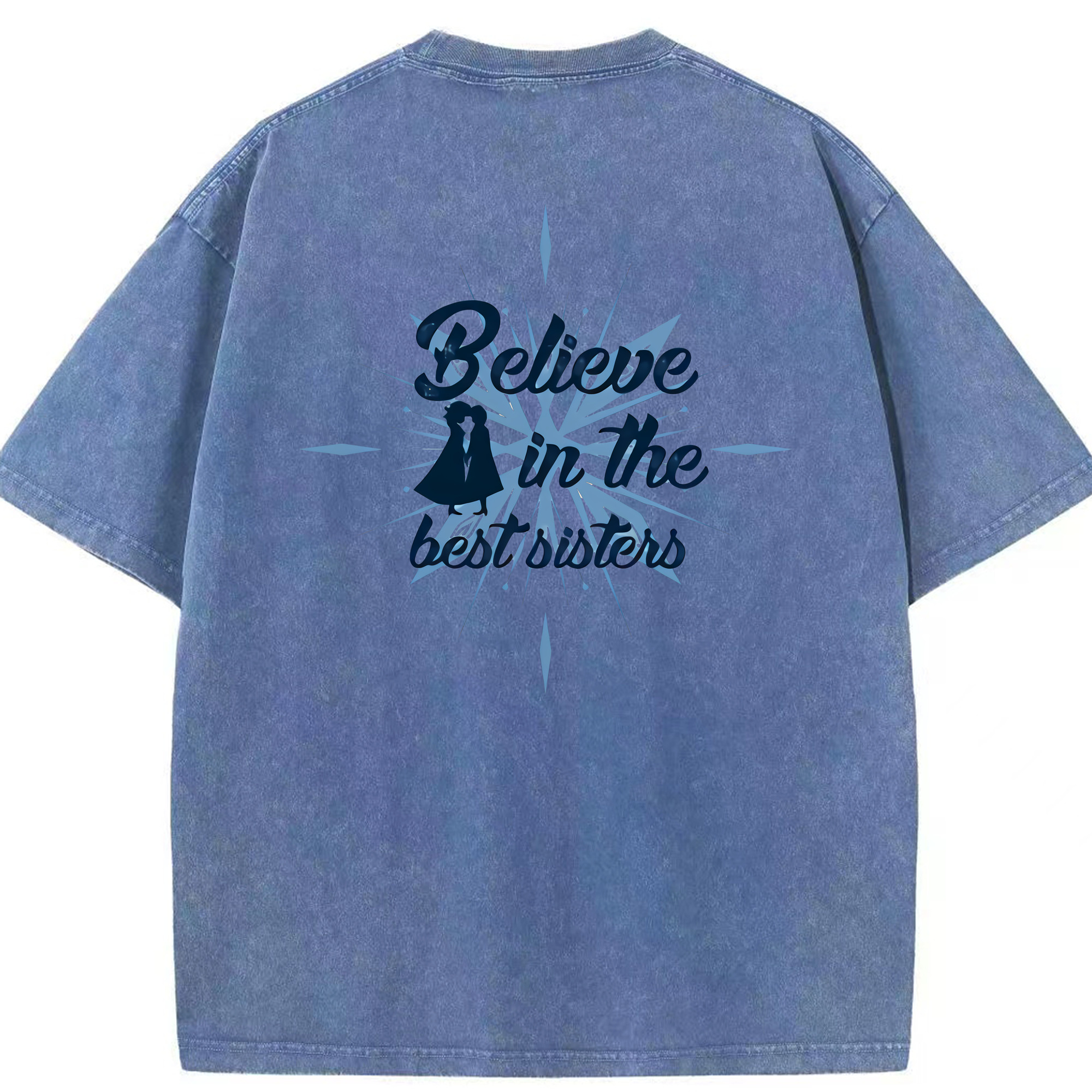 （画像用） アナと雪の女王 アンナ エルサ Frozen Anna Elsa 綿100% ヴィンテージ風 半袖Tシャツ（背面プリント）