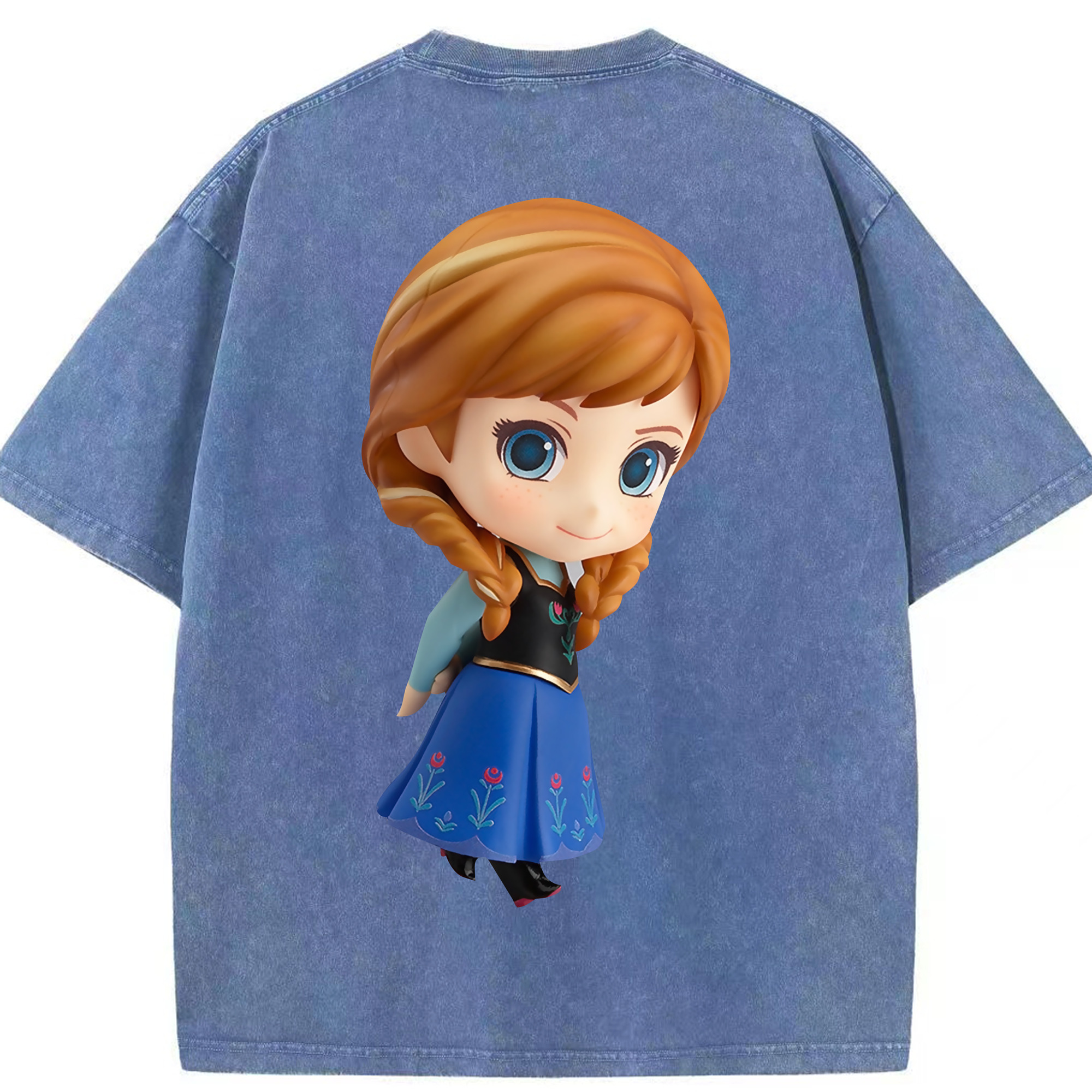 （画像用） アナと雪の女王 アンナ エルサ Frozen Anna Elsa 綿100% ヴィンテージ風 半袖Tシャツ（背面プリント）