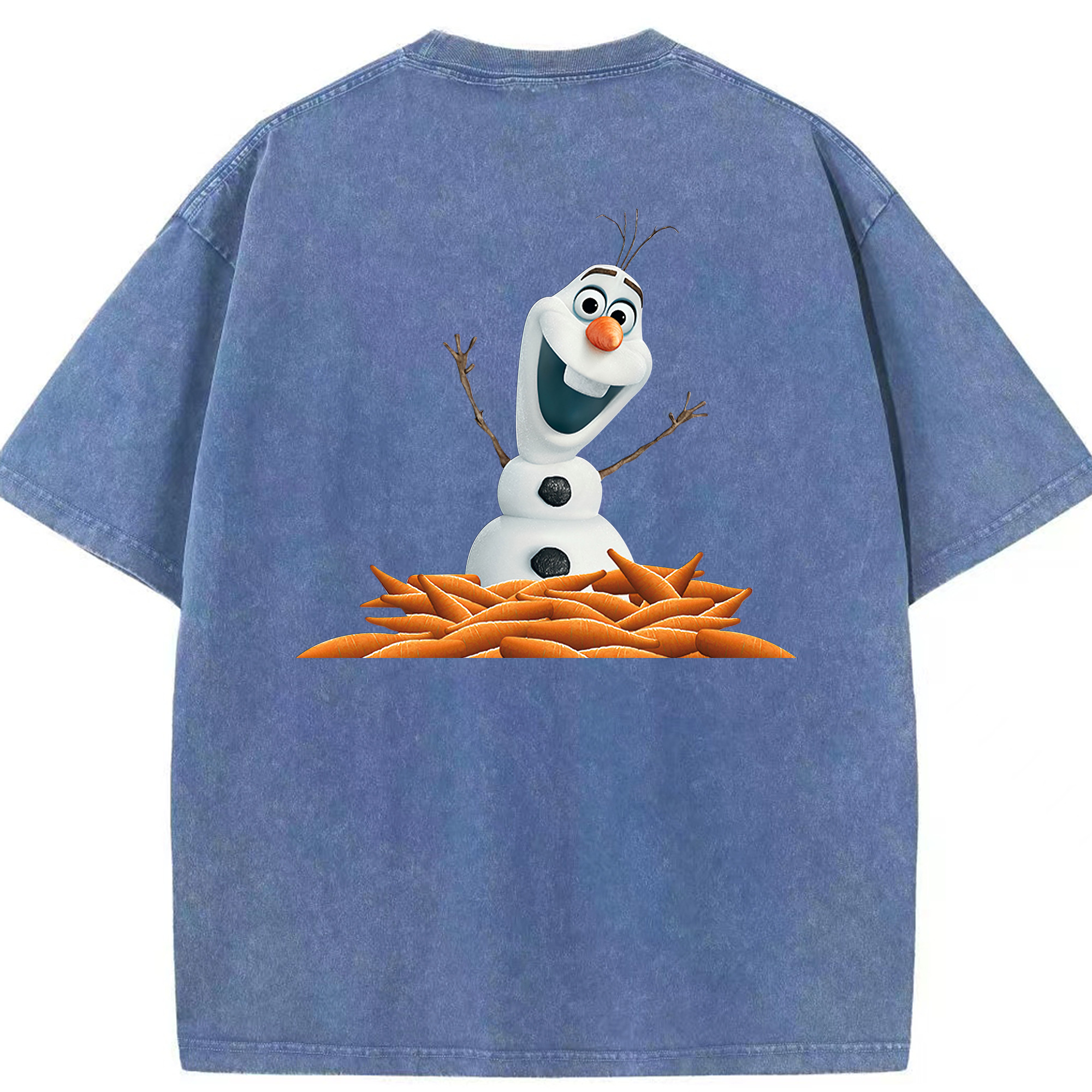 （画像用） アナと雪の女王 アンナ エルサ Frozen Anna Elsa 綿100% ヴィンテージ風 半袖Tシャツ（背面プリント）