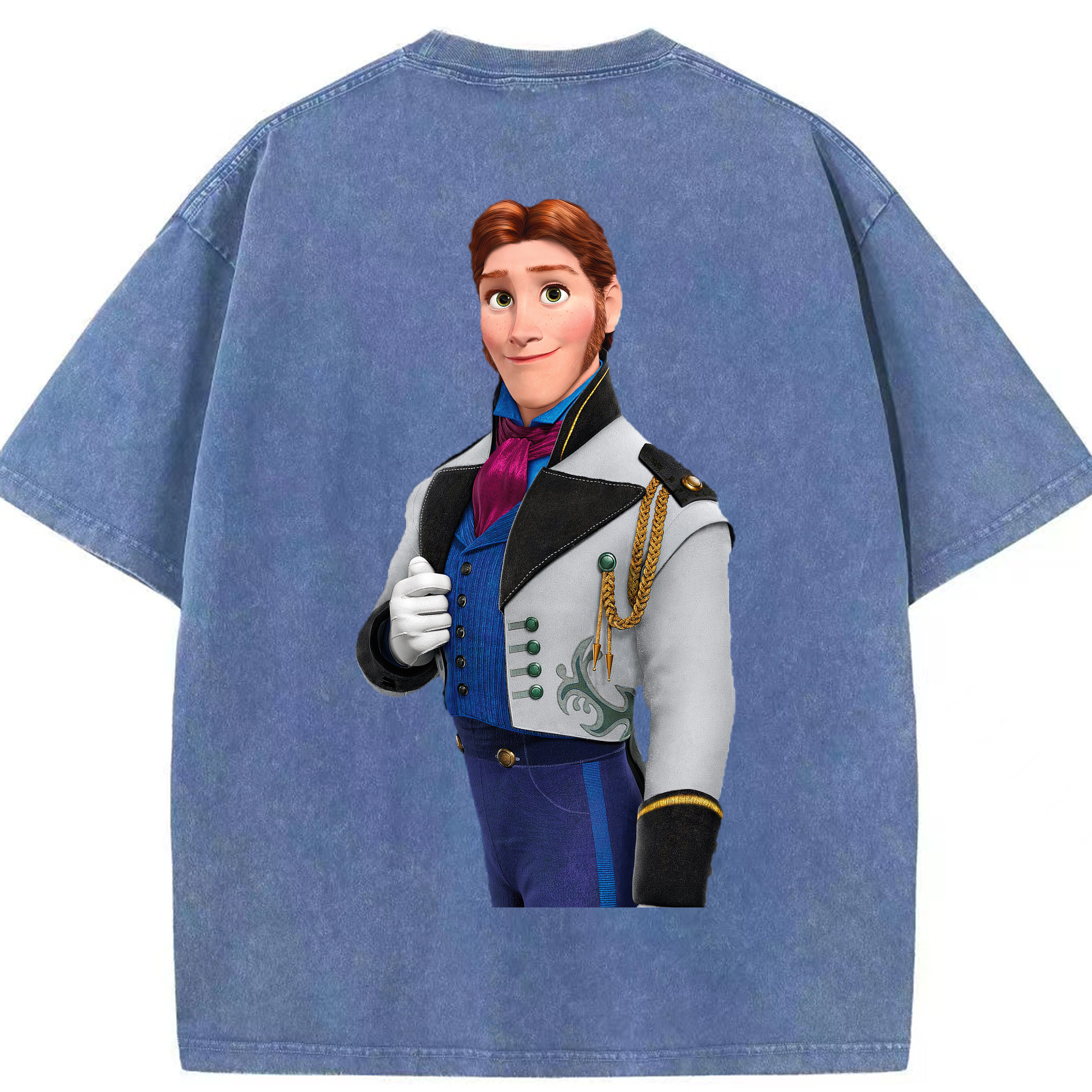 （画像用） アナと雪の女王 アンナ エルサ Frozen Anna Elsa 綿100% ヴィンテージ風 半袖Tシャツ（背面プリント）