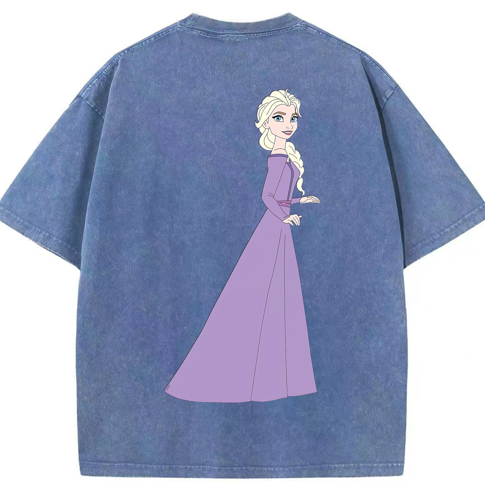 （画像用） アナと雪の女王 アンナ エルサ Frozen Anna Elsa 綿100% ヴィンテージ風 半袖Tシャツ（背面プリント）