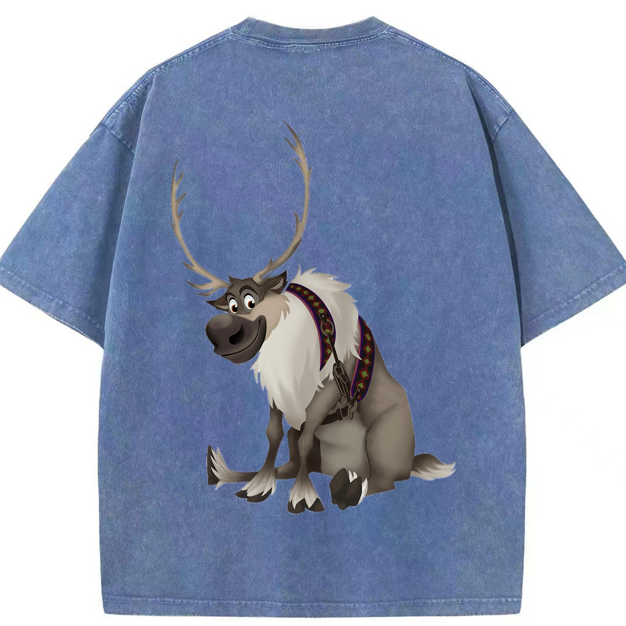 （画像用） アナと雪の女王 アンナ エルサ Frozen Anna Elsa 綿100% ヴィンテージ風 半袖Tシャツ（背面プリント）