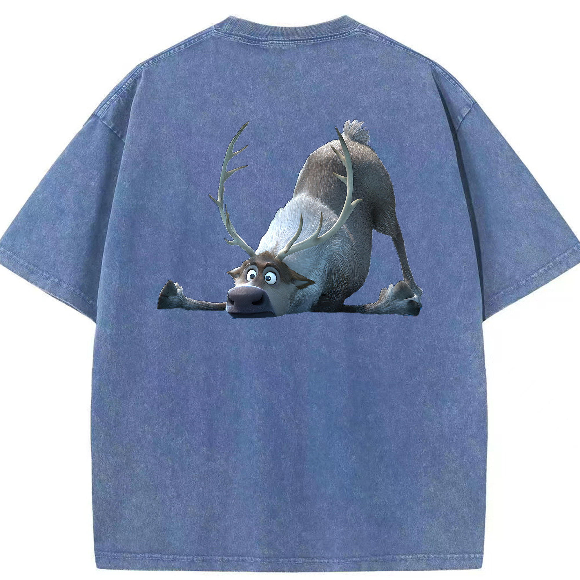 （画像用） アナと雪の女王 アンナ エルサ Frozen Anna Elsa 綿100% ヴィンテージ風 半袖Tシャツ（背面プリント）