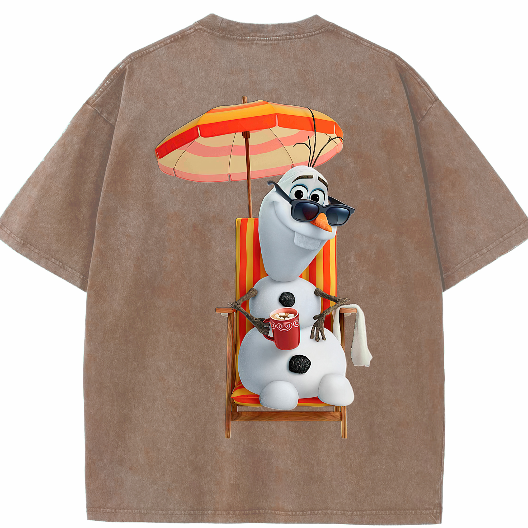 （画像用） アナと雪の女王 アンナ エルサ Frozen Anna Elsa 綿100% ヴィンテージ風 半袖Tシャツ（背面プリント）