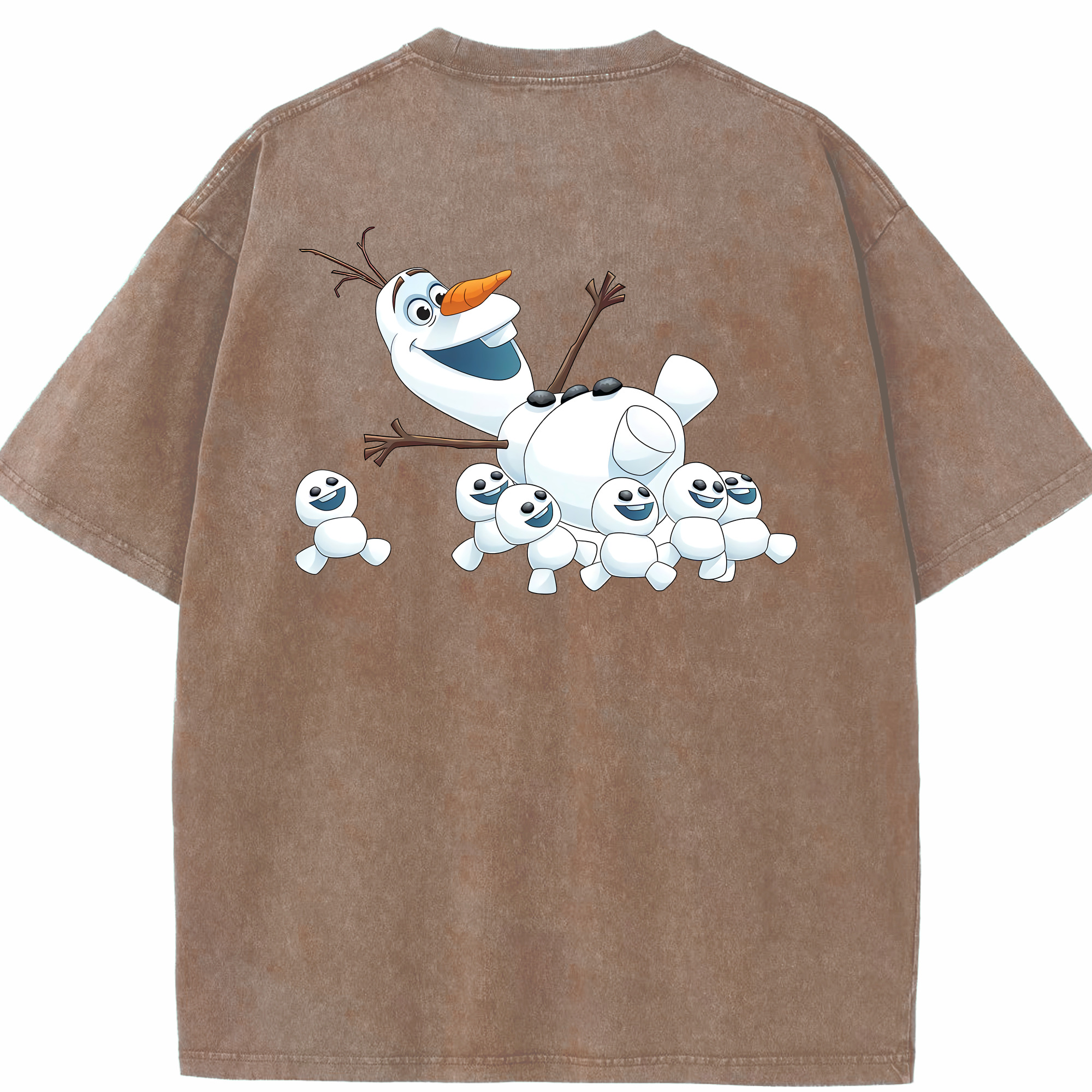 （画像用） アナと雪の女王 アンナ エルサ Frozen Anna Elsa 綿100% ヴィンテージ風 半袖Tシャツ（背面プリント）