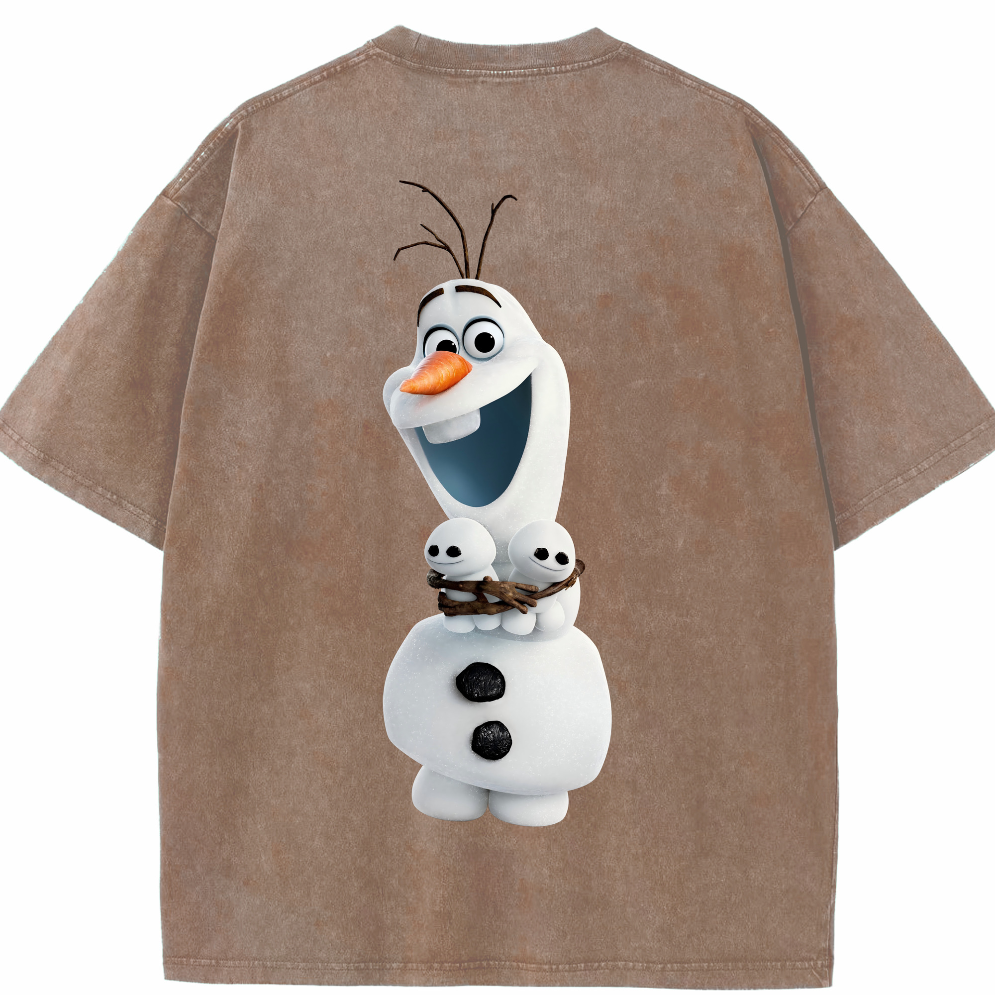（画像用） アナと雪の女王 アンナ エルサ Frozen Anna Elsa 綿100% ヴィンテージ風 半袖Tシャツ（背面プリント）