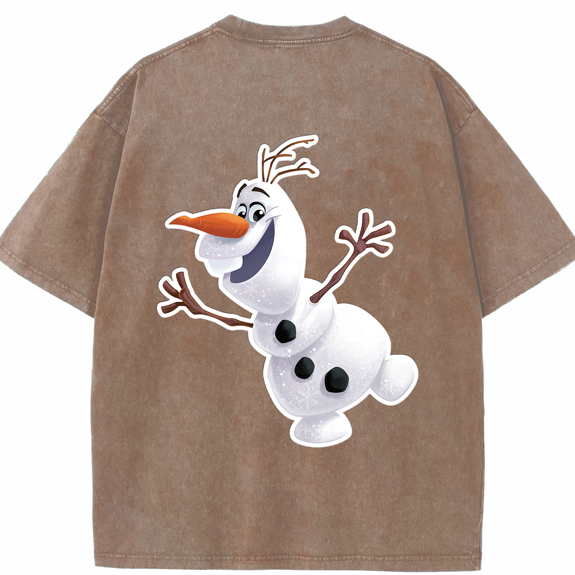 （画像用） アナと雪の女王 アンナ エルサ Frozen Anna Elsa 綿100% ヴィンテージ風 半袖Tシャツ（背面プリント）