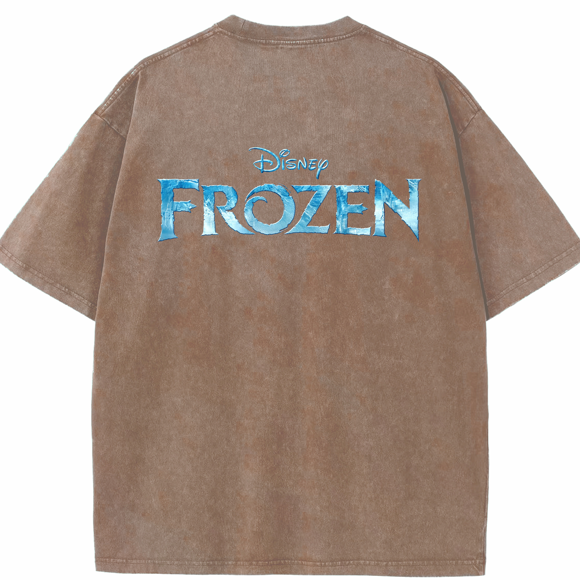 （画像用） アナと雪の女王 アンナ エルサ Frozen Anna Elsa 綿100% ヴィンテージ風 半袖Tシャツ（背面プリント）