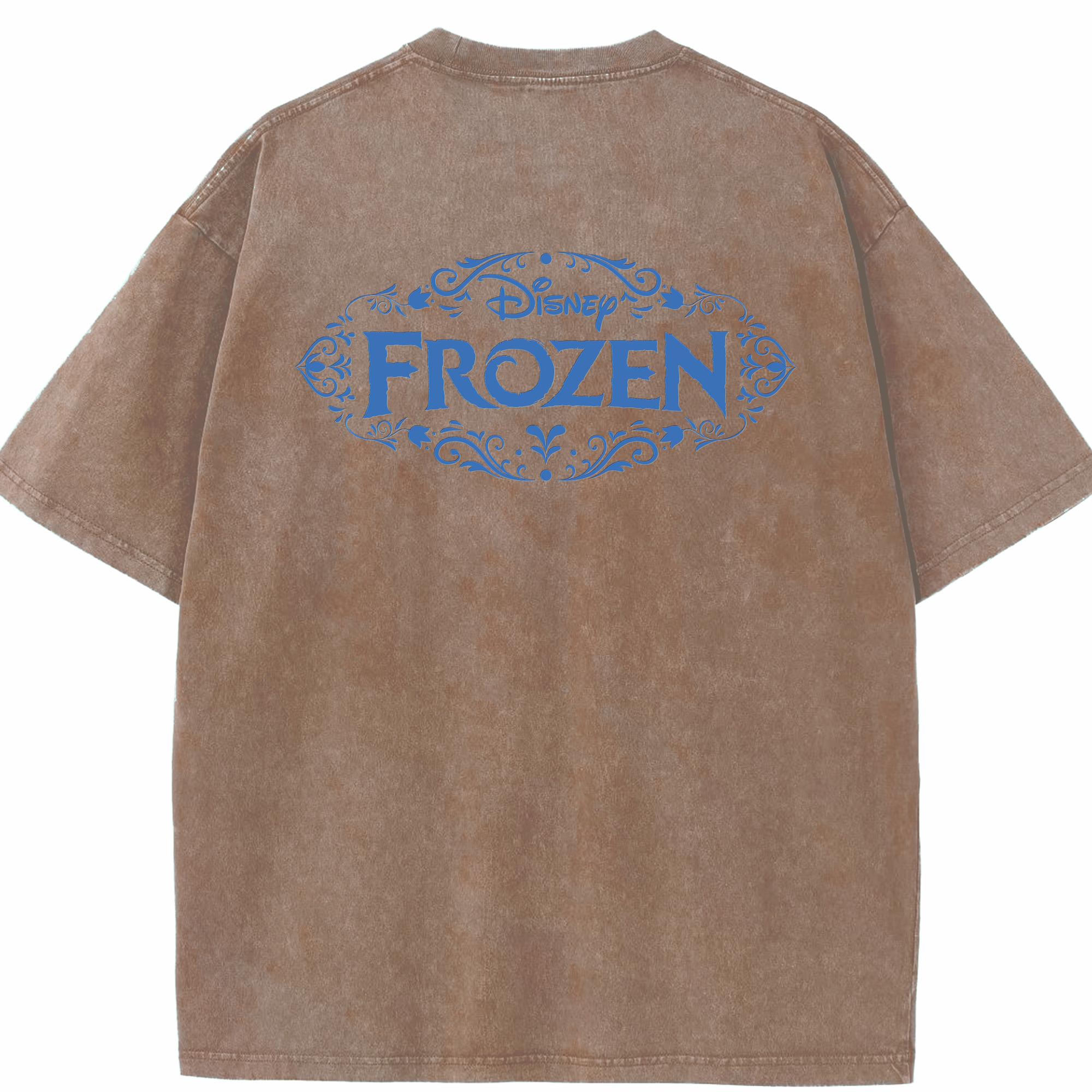 （画像用） アナと雪の女王 アンナ エルサ Frozen Anna Elsa 綿100% ヴィンテージ風 半袖Tシャツ（背面プリント）