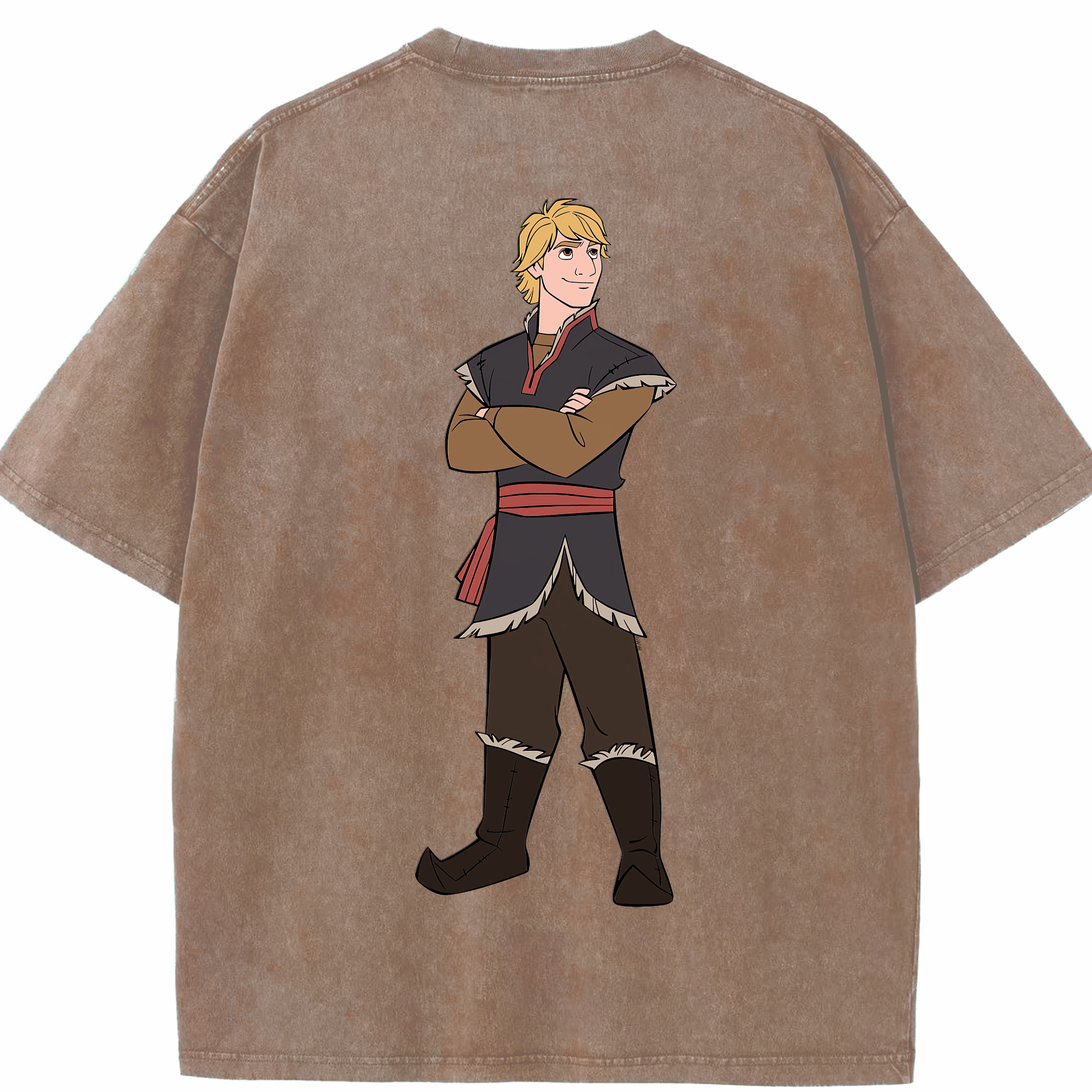 （画像用） アナと雪の女王 アンナ エルサ Frozen Anna Elsa 綿100% ヴィンテージ風 半袖Tシャツ（背面プリント）