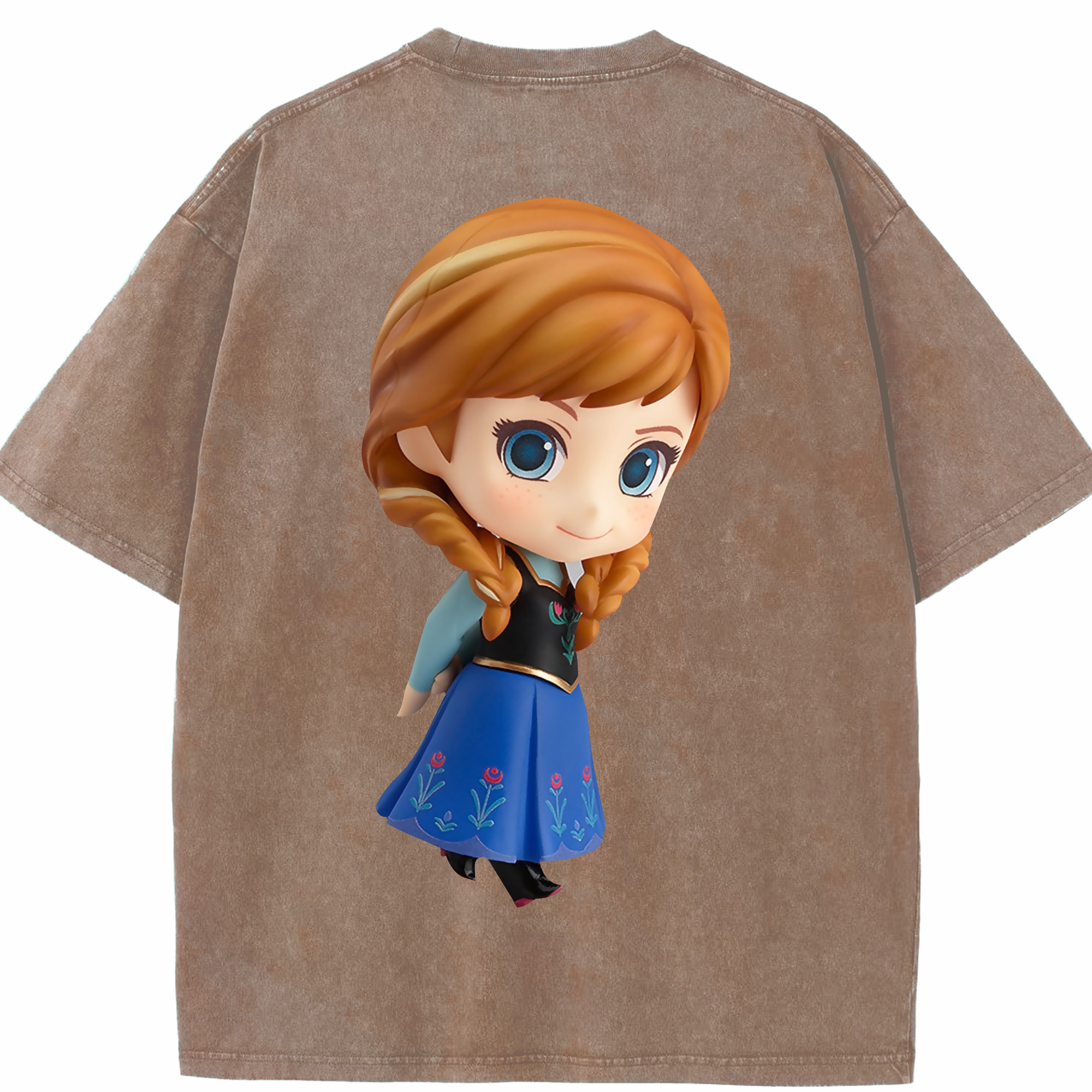 （画像用） アナと雪の女王 アンナ エルサ Frozen Anna Elsa 綿100% ヴィンテージ風 半袖Tシャツ（背面プリント）