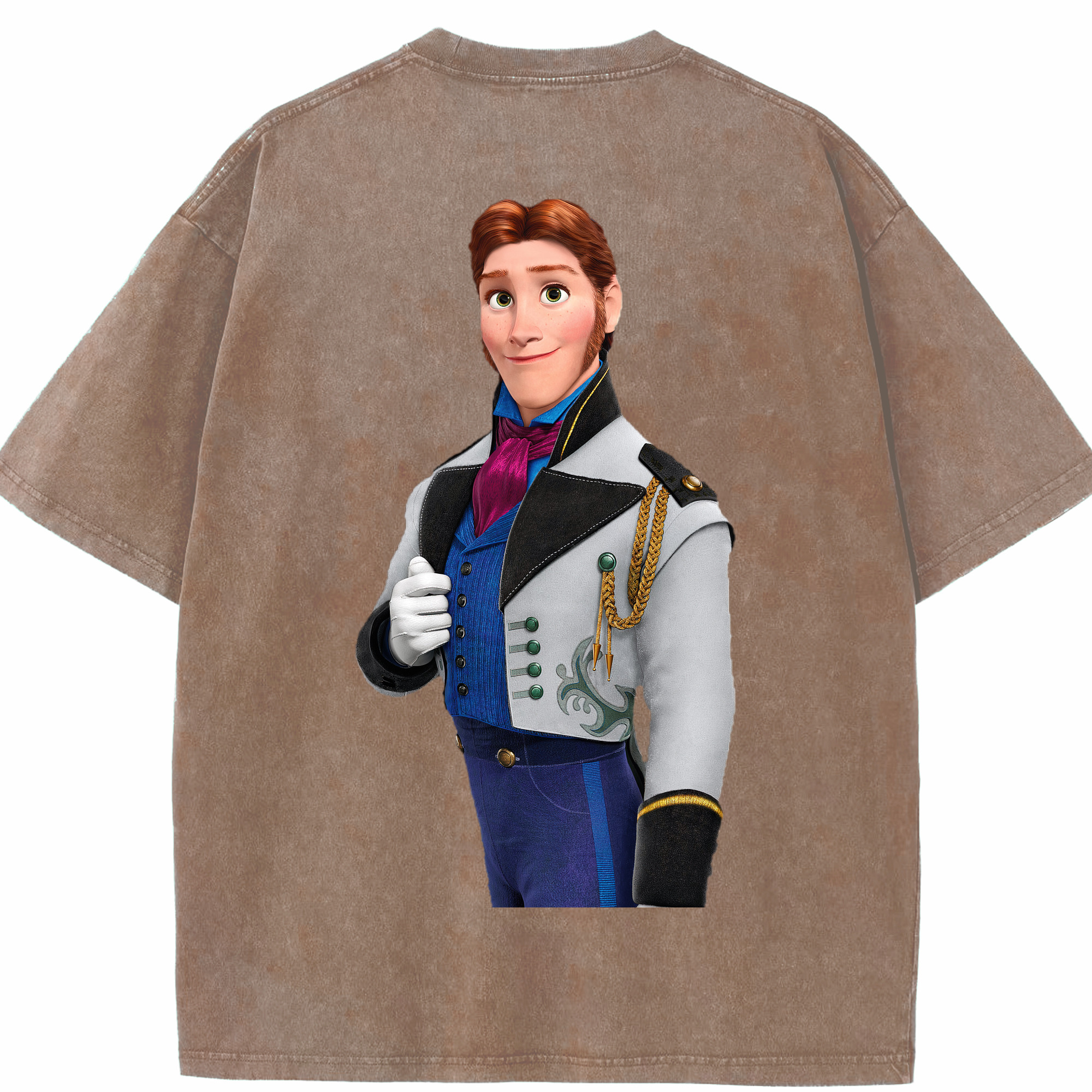 （画像用） アナと雪の女王 アンナ エルサ Frozen Anna Elsa 綿100% ヴィンテージ風 半袖Tシャツ（背面プリント）