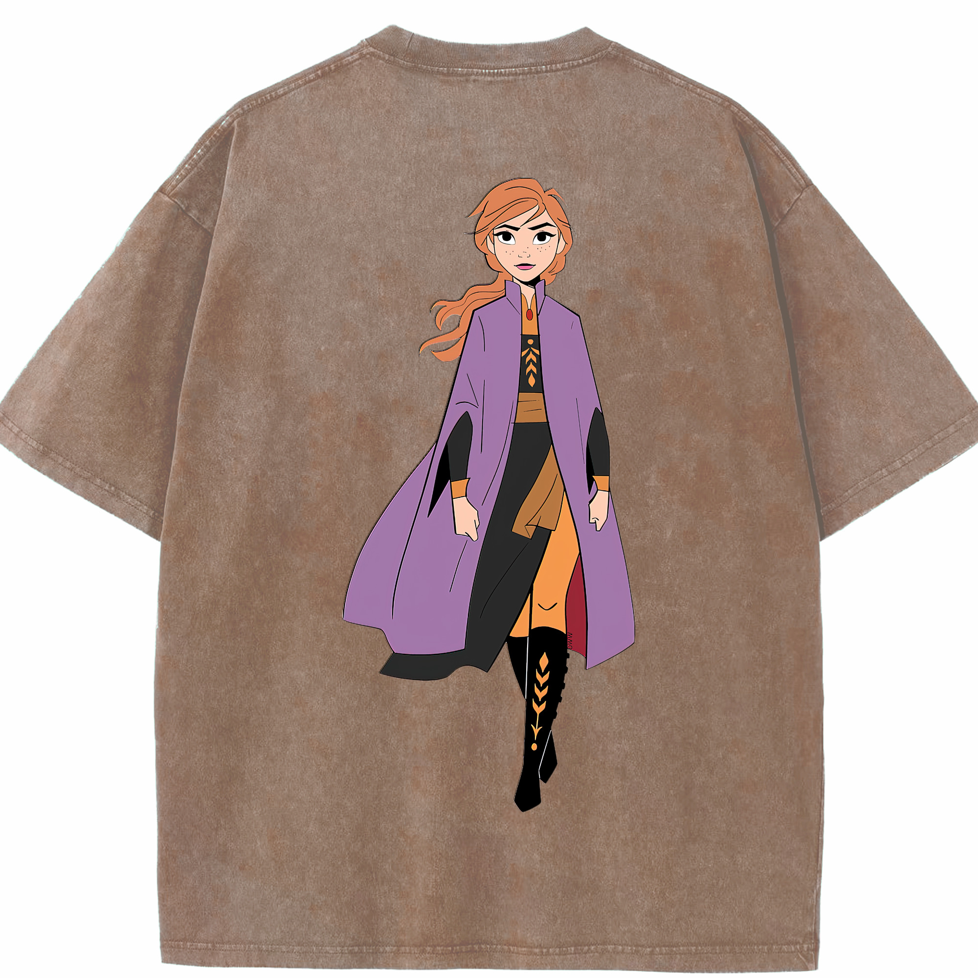 （画像用） アナと雪の女王 アンナ エルサ Frozen Anna Elsa 綿100% ヴィンテージ風 半袖Tシャツ（背面プリント）
