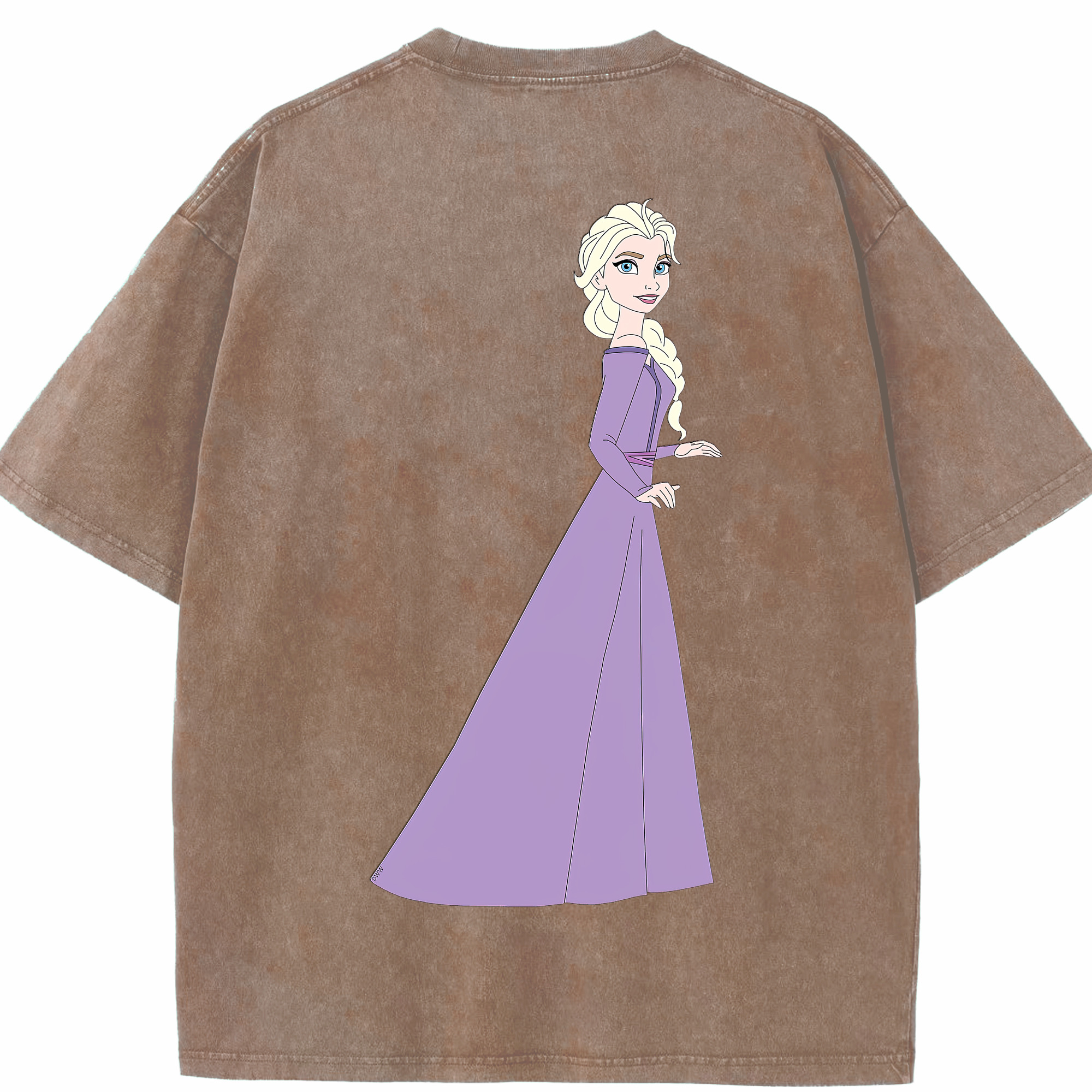 （画像用） アナと雪の女王 アンナ エルサ Frozen Anna Elsa 綿100% ヴィンテージ風 半袖Tシャツ（背面プリント）