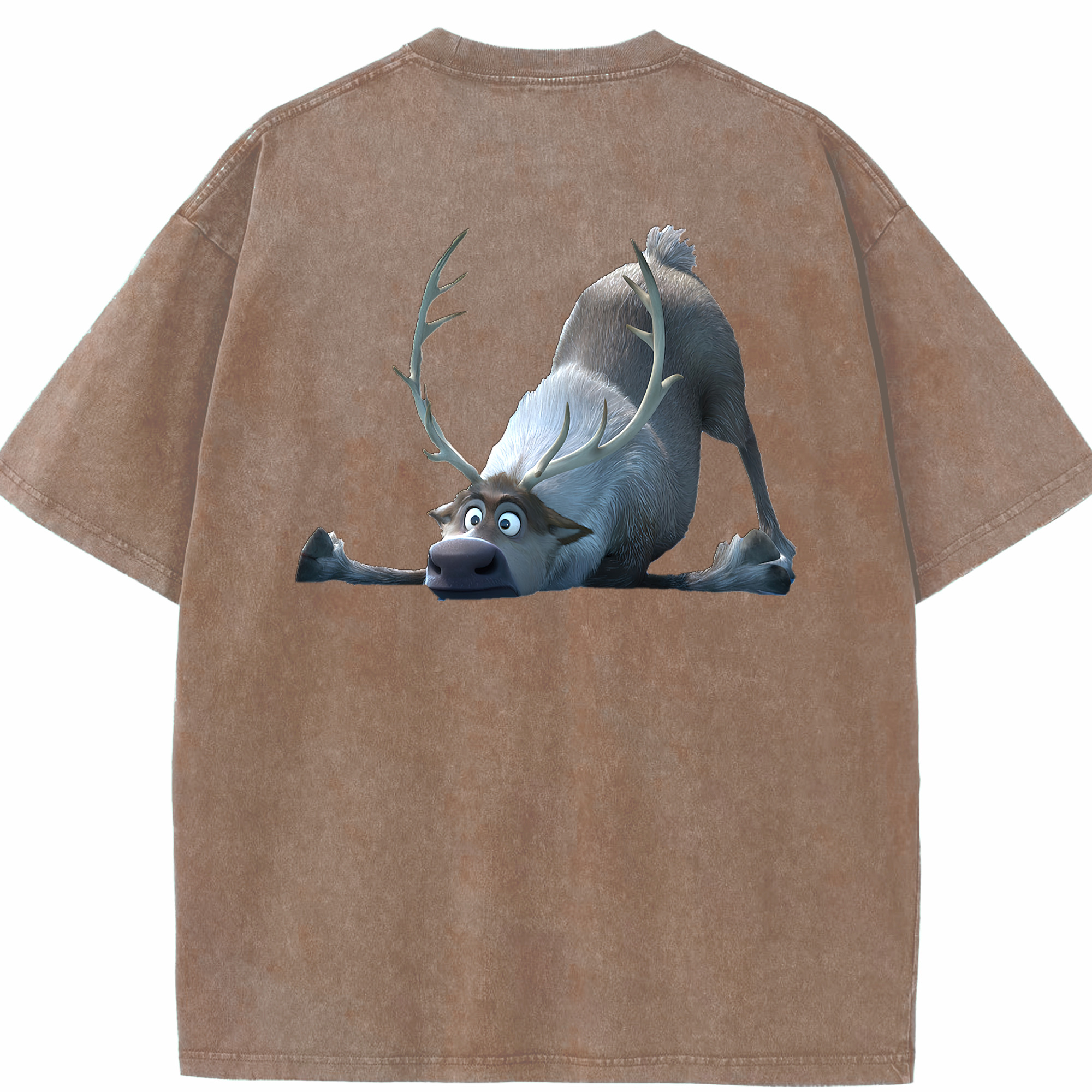 （画像用） アナと雪の女王 アンナ エルサ Frozen Anna Elsa 綿100% ヴィンテージ風 半袖Tシャツ（背面プリント）