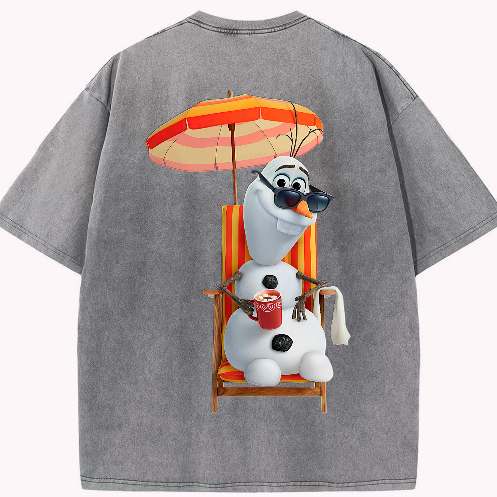 （画像用） アナと雪の女王 アンナ エルサ Frozen Anna Elsa 綿100% ヴィンテージ風 半袖Tシャツ（背面プリント）