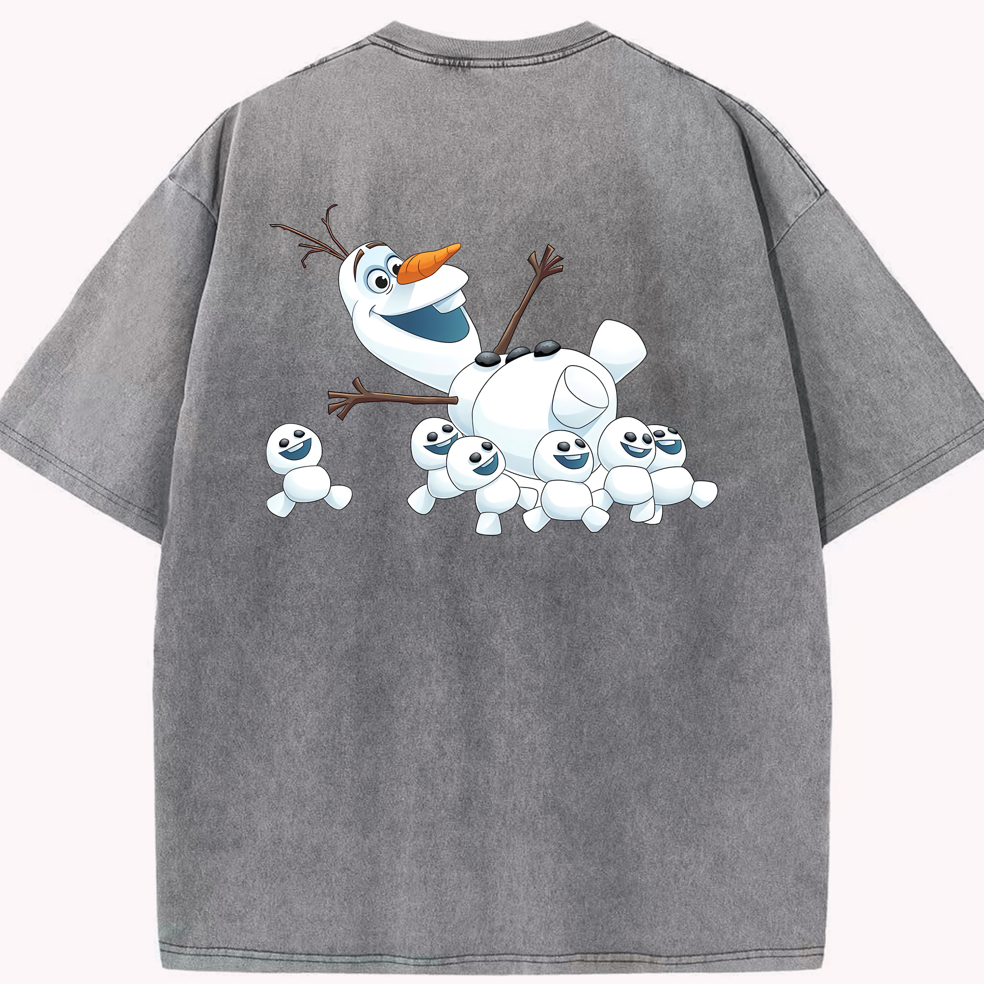 （画像用） アナと雪の女王 アンナ エルサ Frozen Anna Elsa 綿100% ヴィンテージ風 半袖Tシャツ（背面プリント）