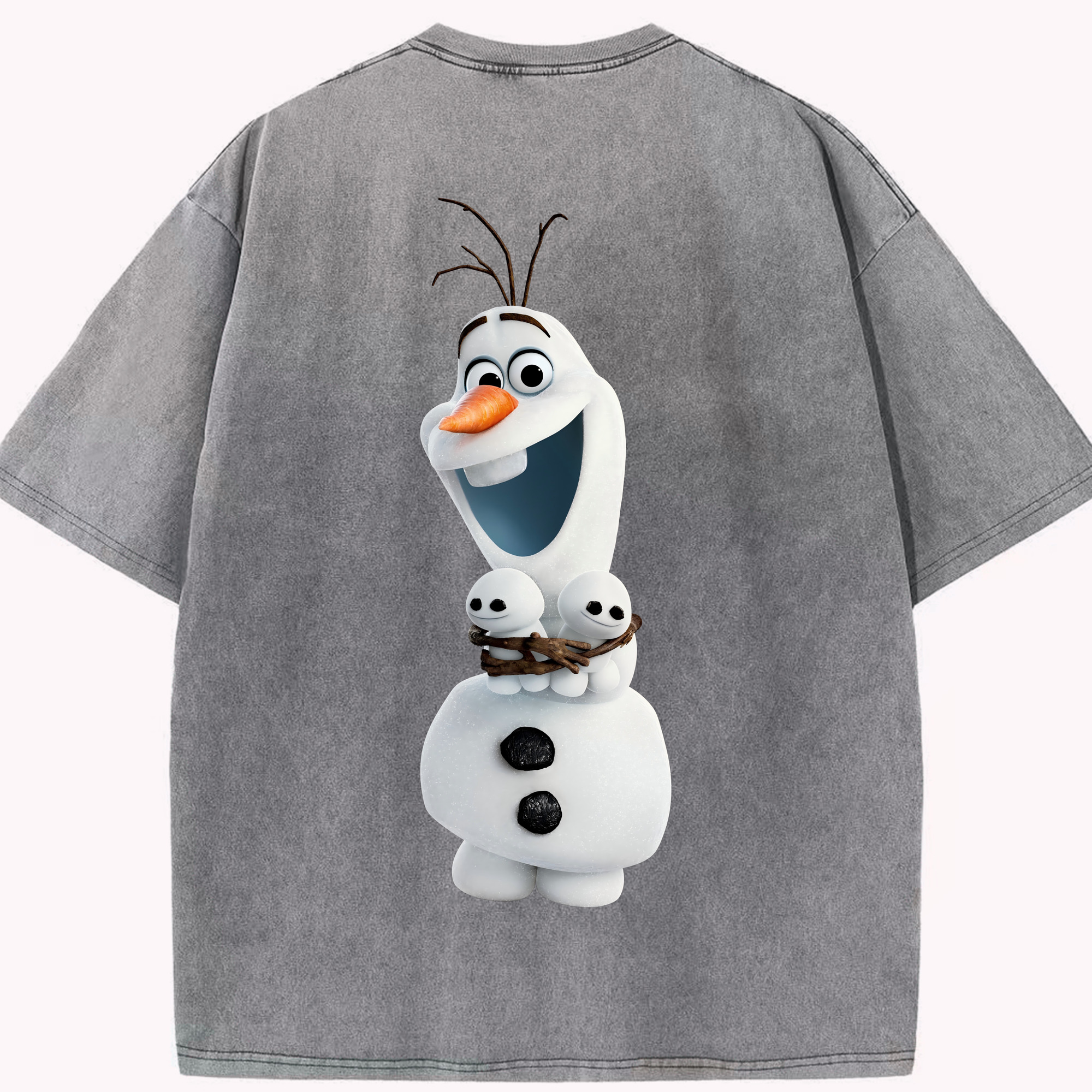 （画像用） アナと雪の女王 アンナ エルサ Frozen Anna Elsa 綿100% ヴィンテージ風 半袖Tシャツ（背面プリント）