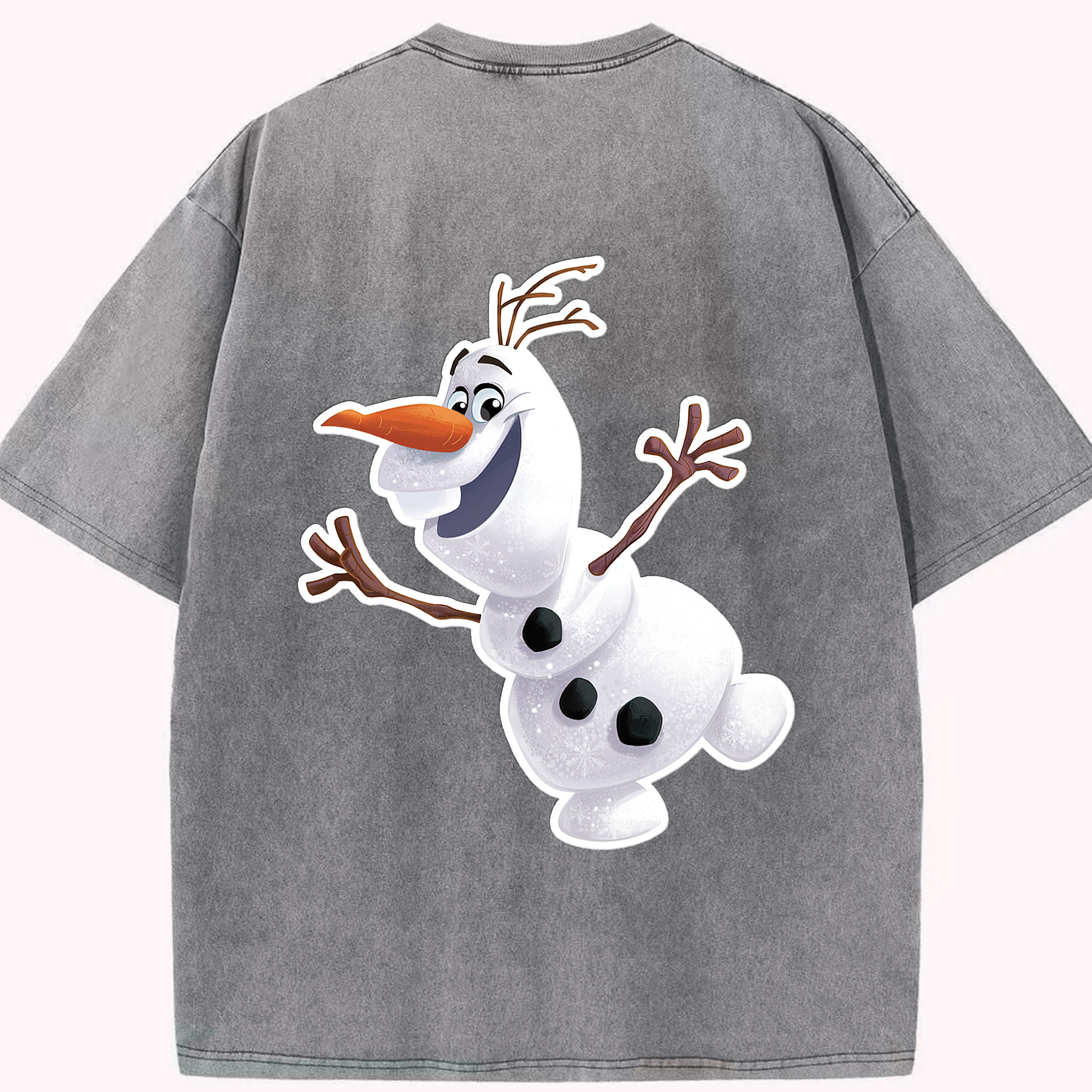 （画像用） アナと雪の女王 アンナ エルサ Frozen Anna Elsa 綿100% ヴィンテージ風 半袖Tシャツ（背面プリント）