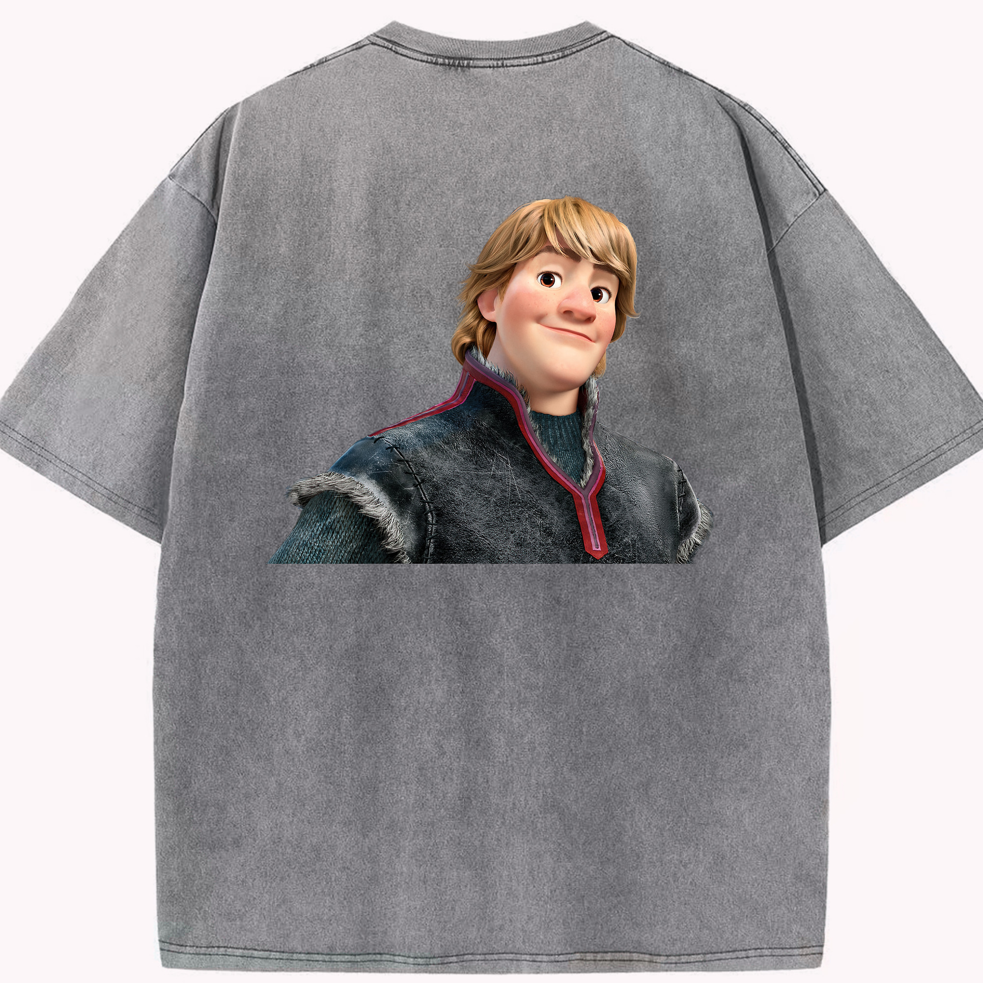 （画像用） アナと雪の女王 アンナ エルサ Frozen Anna Elsa 綿100% ヴィンテージ風 半袖Tシャツ（背面プリント）