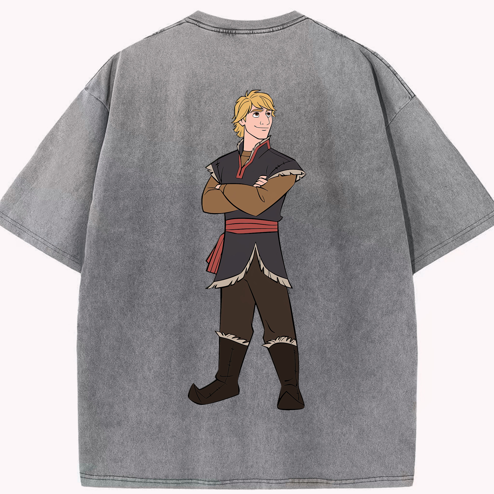 （画像用） アナと雪の女王 アンナ エルサ Frozen Anna Elsa 綿100% ヴィンテージ風 半袖Tシャツ（背面プリント）