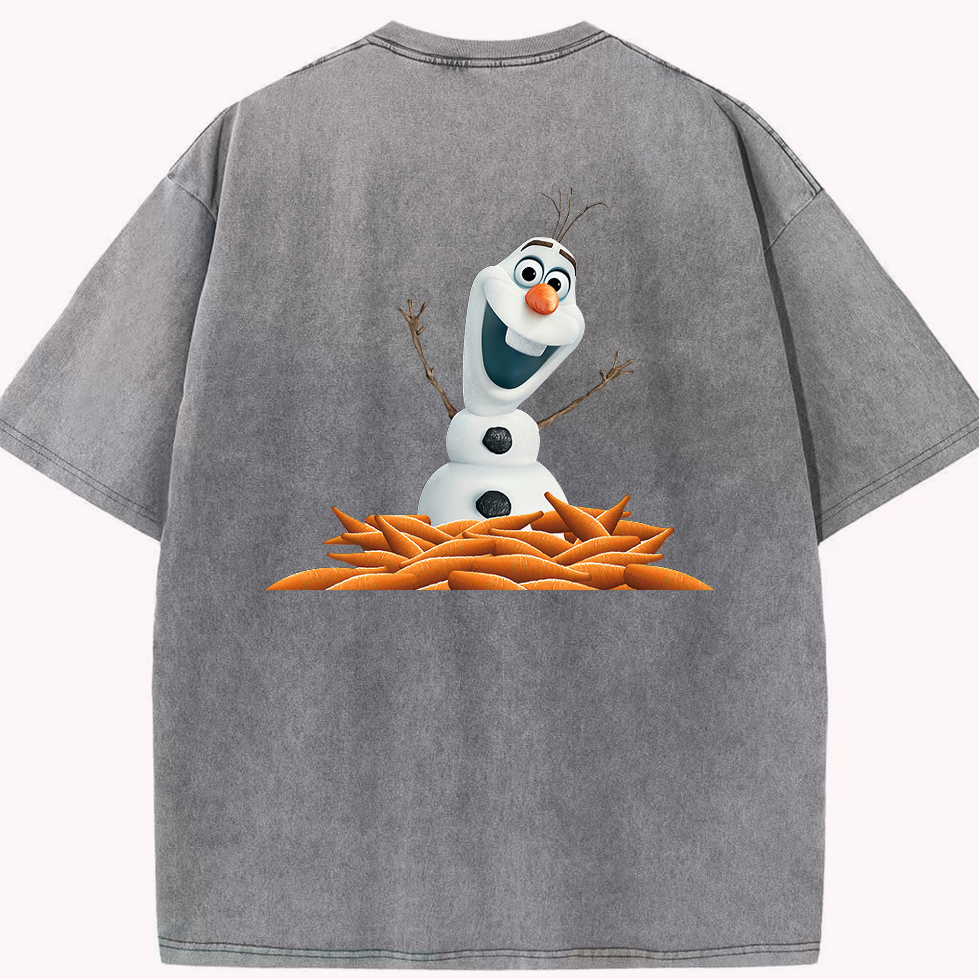 （画像用） アナと雪の女王 アンナ エルサ Frozen Anna Elsa 綿100% ヴィンテージ風 半袖Tシャツ（背面プリント）