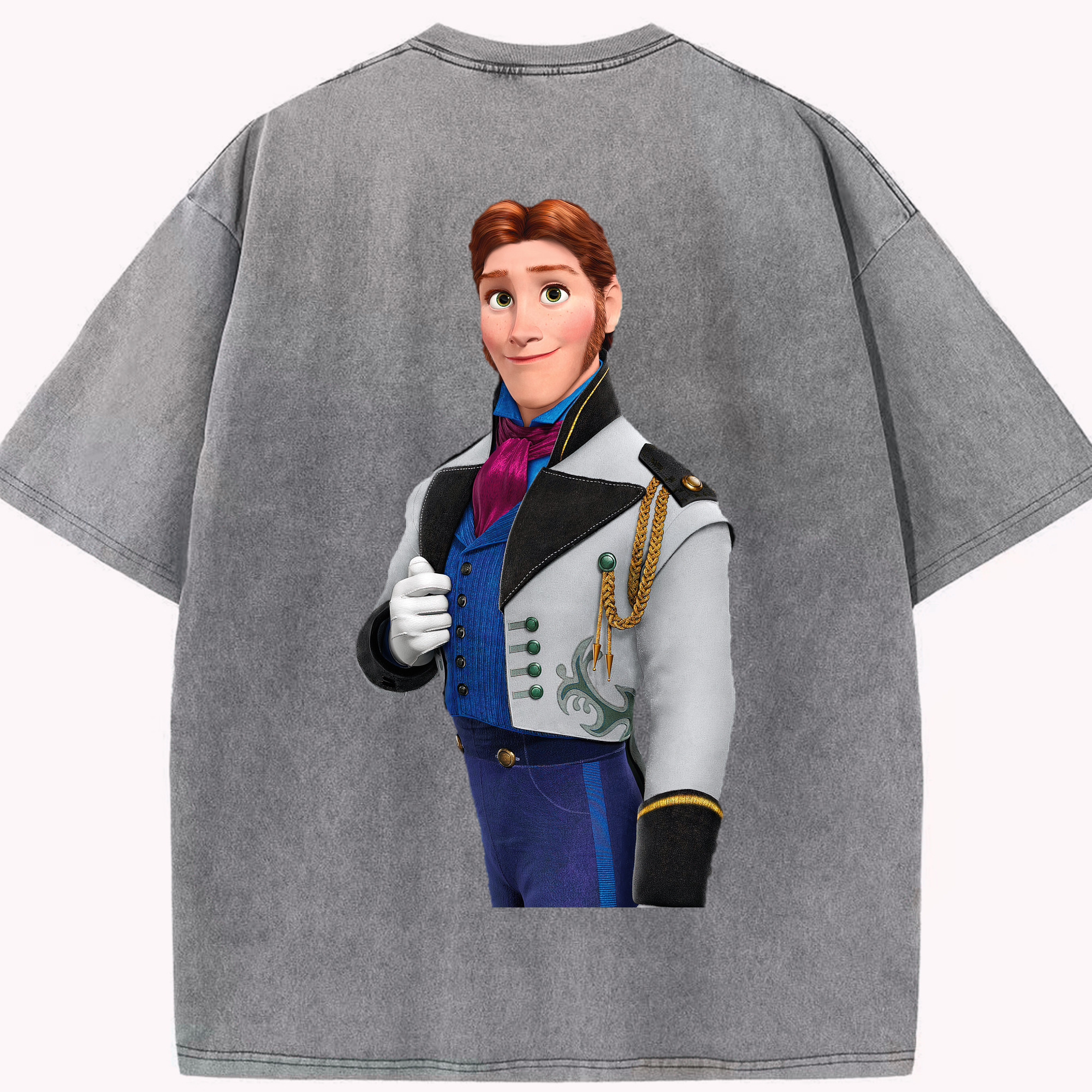 （画像用） アナと雪の女王 アンナ エルサ Frozen Anna Elsa 綿100% ヴィンテージ風 半袖Tシャツ（背面プリント）