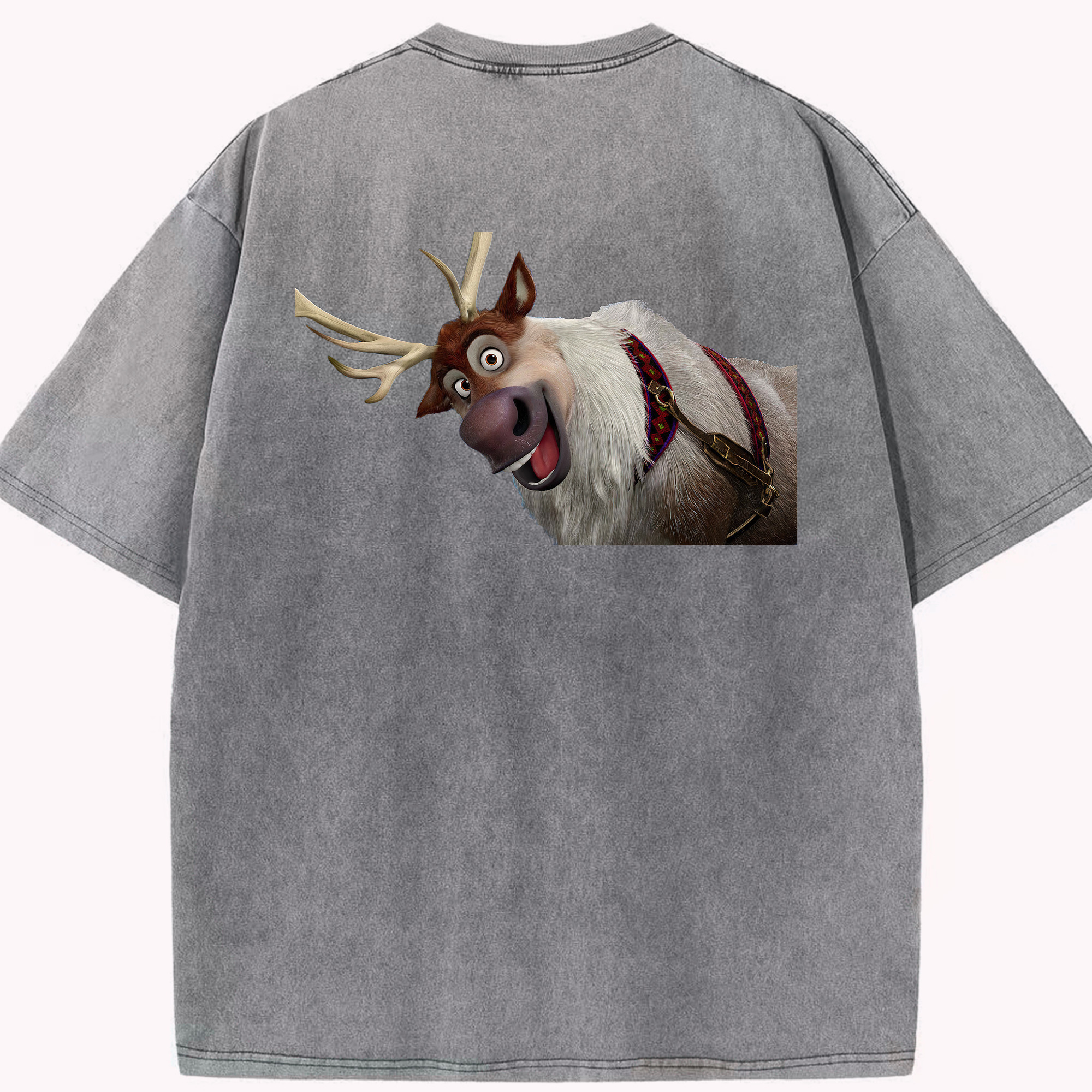 （画像用） アナと雪の女王 アンナ エルサ Frozen Anna Elsa 綿100% ヴィンテージ風 半袖Tシャツ（背面プリント）