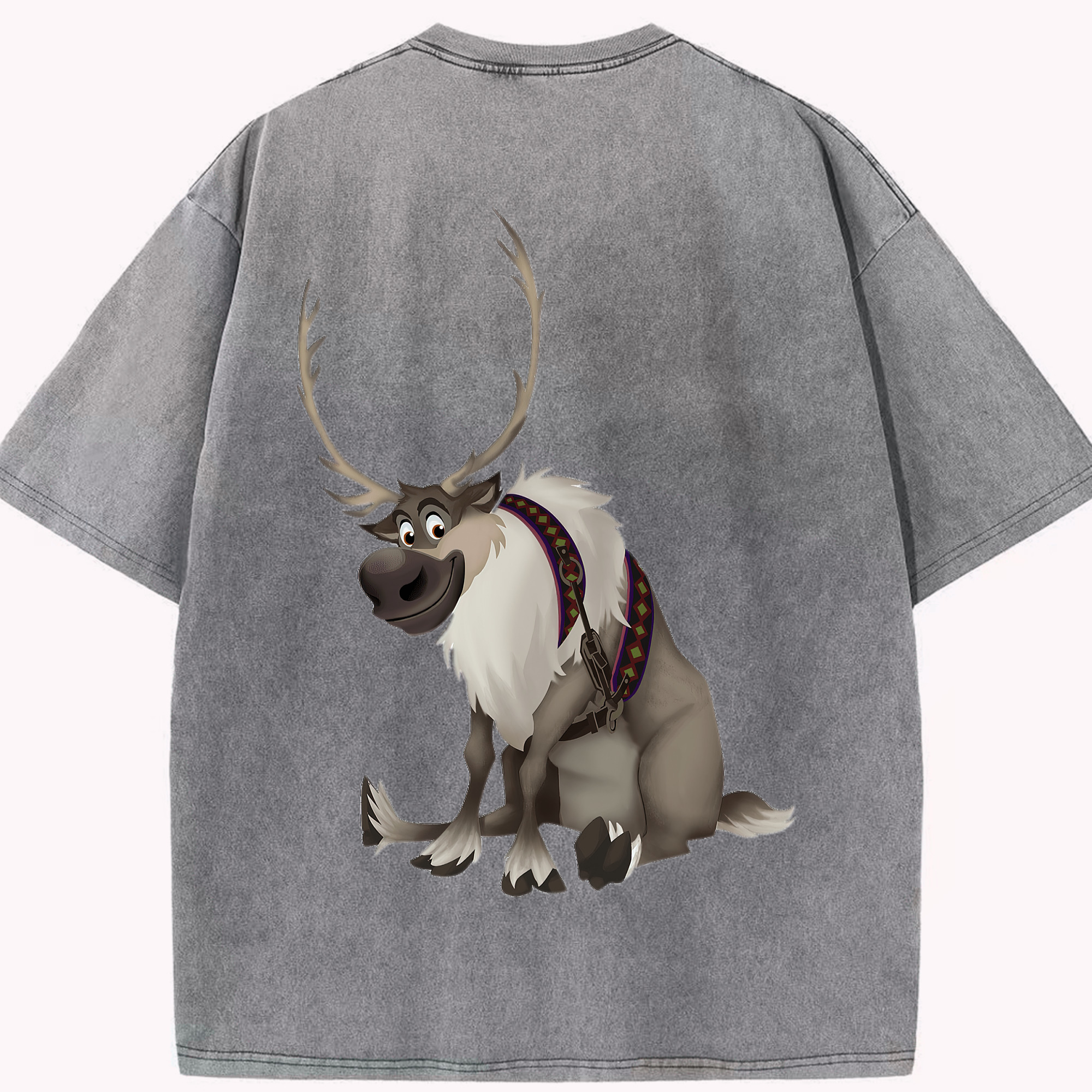 （画像用） アナと雪の女王 アンナ エルサ Frozen Anna Elsa 綿100% ヴィンテージ風 半袖Tシャツ（背面プリント）
