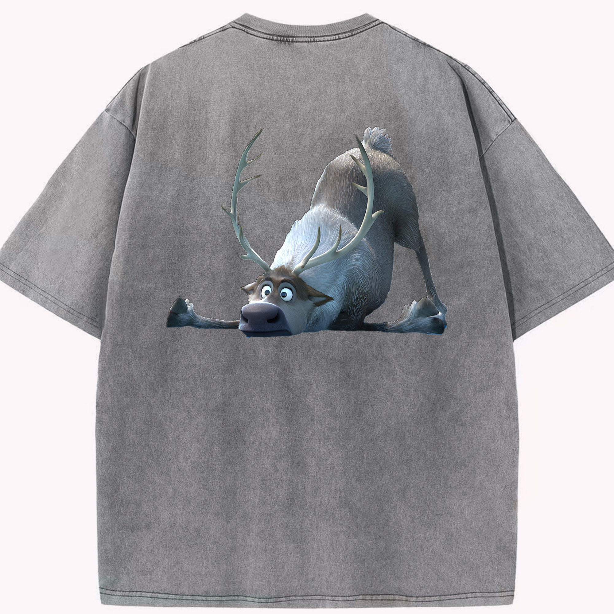 （画像用） アナと雪の女王 アンナ エルサ Frozen Anna Elsa 綿100% ヴィンテージ風 半袖Tシャツ（背面プリント）
