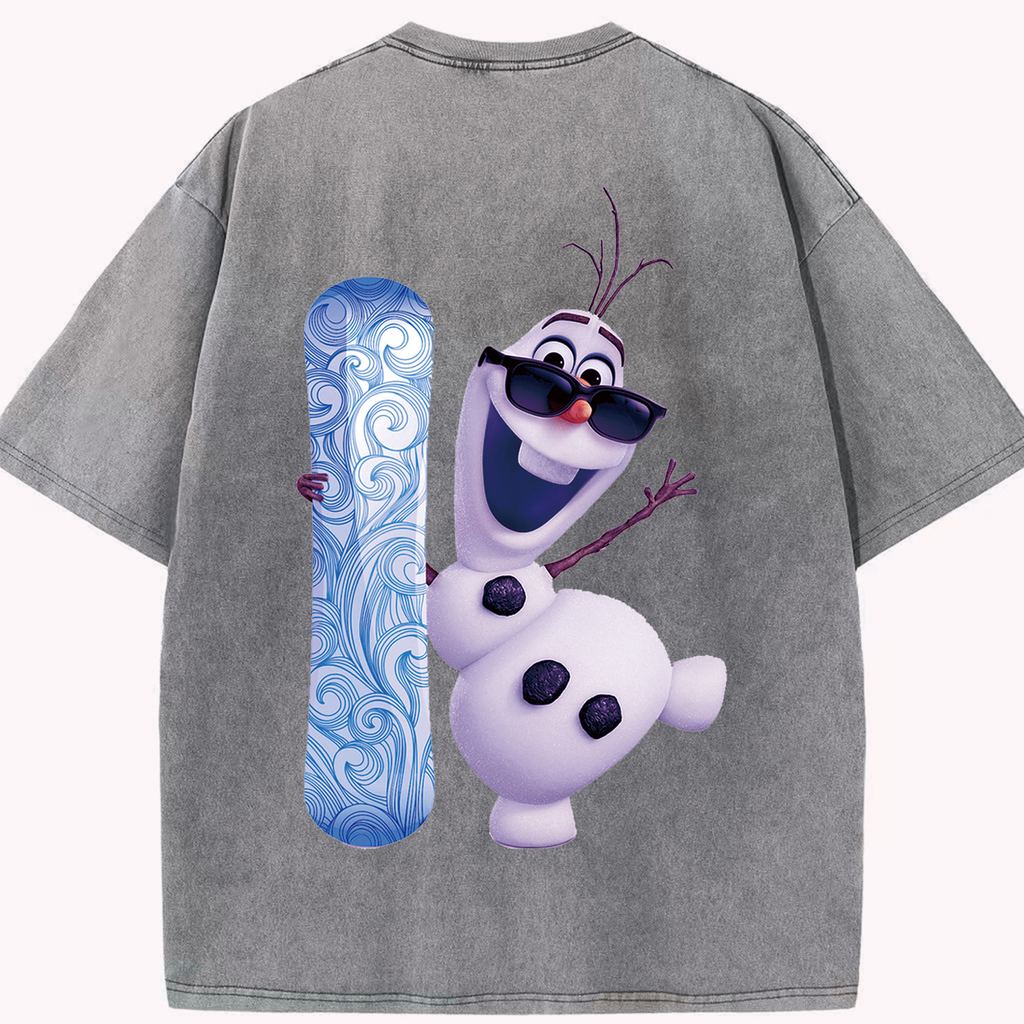 （画像用） アナと雪の女王 アンナ エルサ Frozen Anna Elsa 綿100% ヴィンテージ風 半袖Tシャツ（背面プリント）