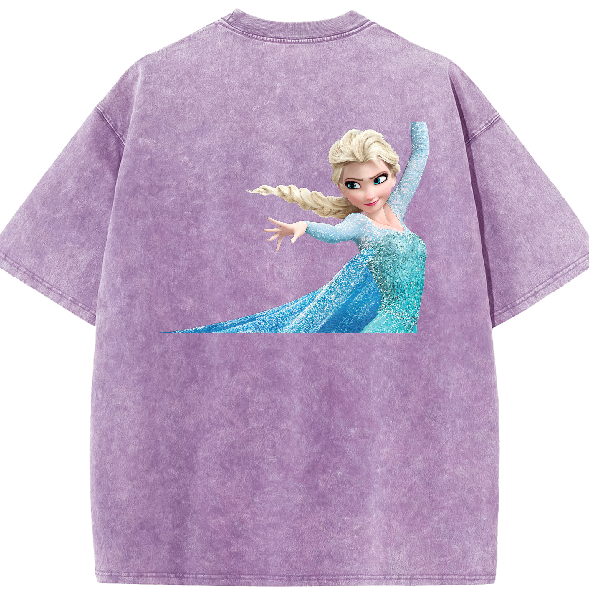 （画像用） アナと雪の女王 アンナ エルサ Frozen Anna Elsa 綿100% ヴィンテージ風 半袖Tシャツ（背面プリント）