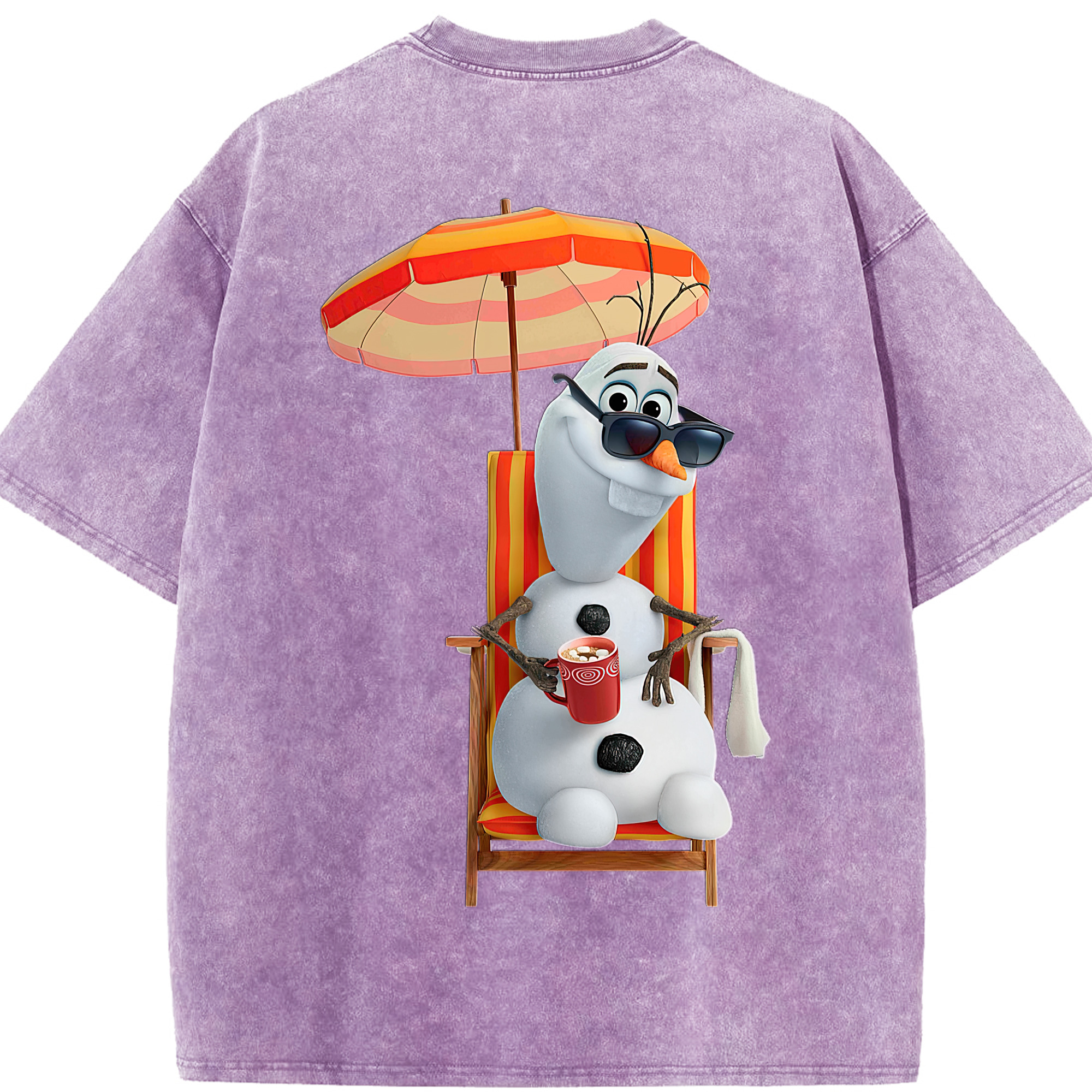 （画像用） アナと雪の女王 アンナ エルサ Frozen Anna Elsa 綿100% ヴィンテージ風 半袖Tシャツ（背面プリント）