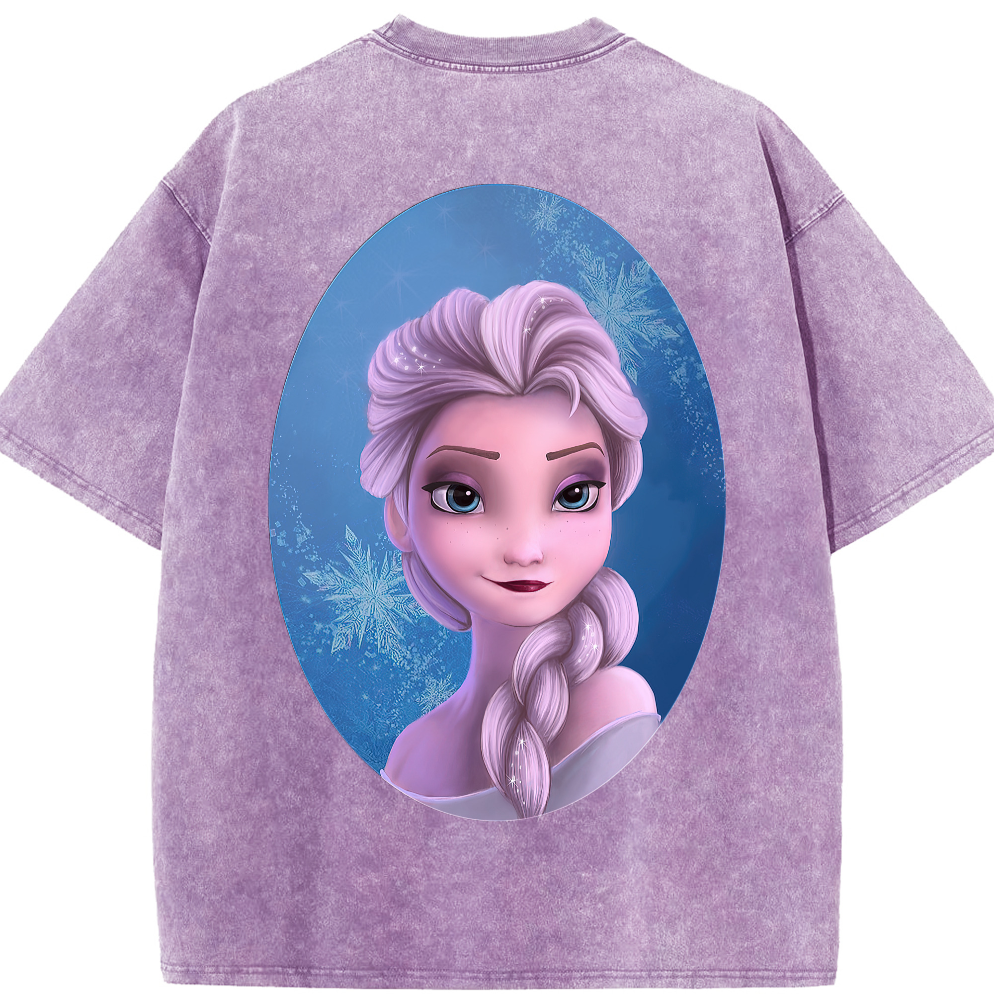 （画像用） アナと雪の女王 アンナ エルサ Frozen Anna Elsa 綿100% ヴィンテージ風 半袖Tシャツ（背面プリント）