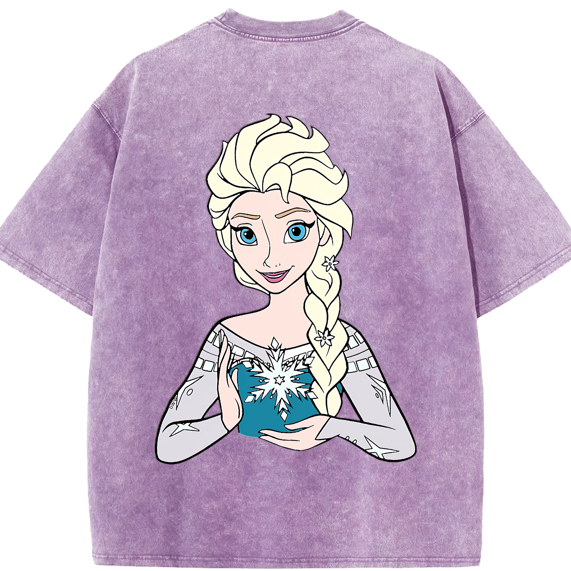 （画像用） アナと雪の女王 アンナ エルサ Frozen Anna Elsa 綿100% ヴィンテージ風 半袖Tシャツ（背面プリント）