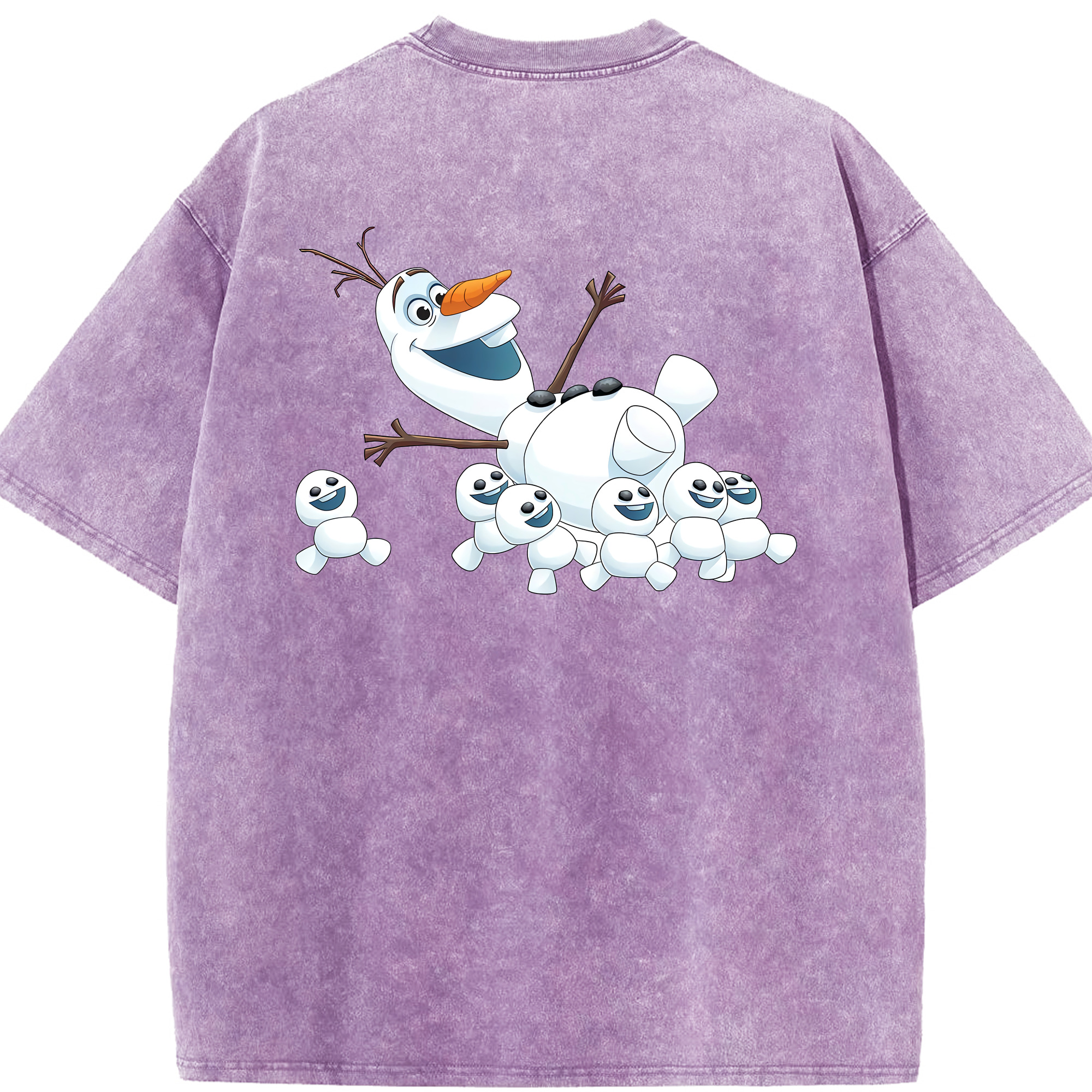 （画像用） アナと雪の女王 アンナ エルサ Frozen Anna Elsa 綿100% ヴィンテージ風 半袖Tシャツ（背面プリント）