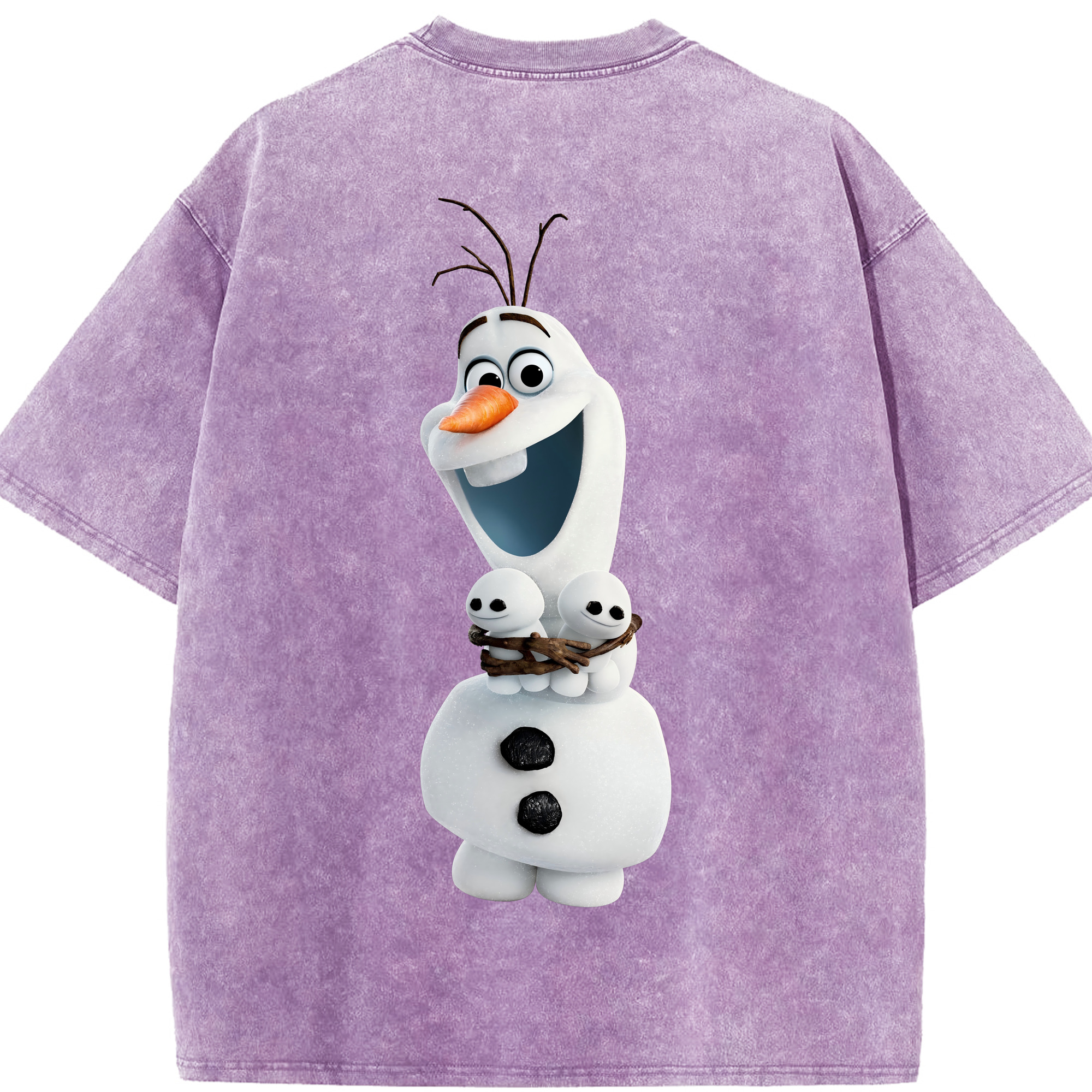 （画像用） アナと雪の女王 アンナ エルサ Frozen Anna Elsa 綿100% ヴィンテージ風 半袖Tシャツ（背面プリント）