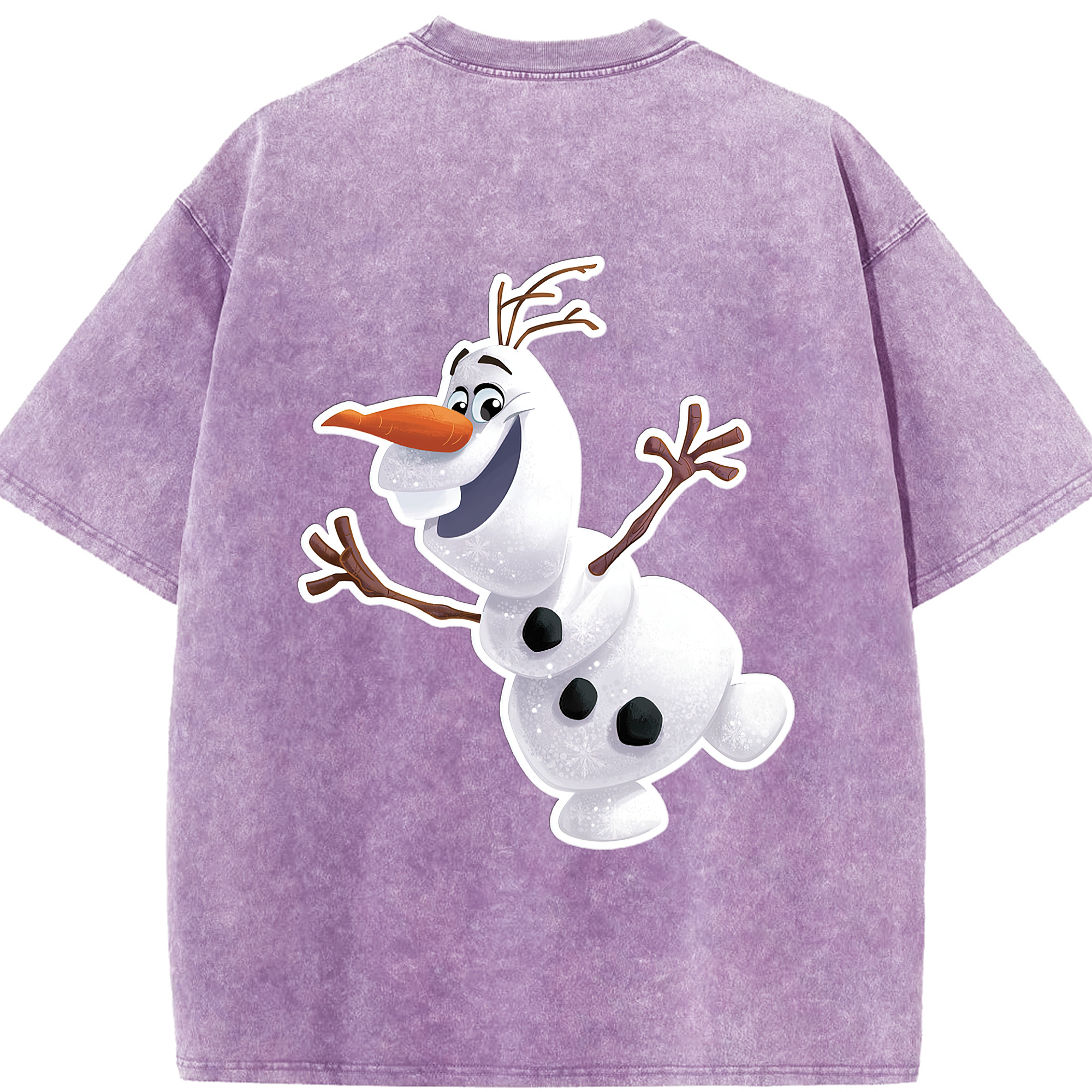 （画像用） アナと雪の女王 アンナ エルサ Frozen Anna Elsa 綿100% ヴィンテージ風 半袖Tシャツ（背面プリント）