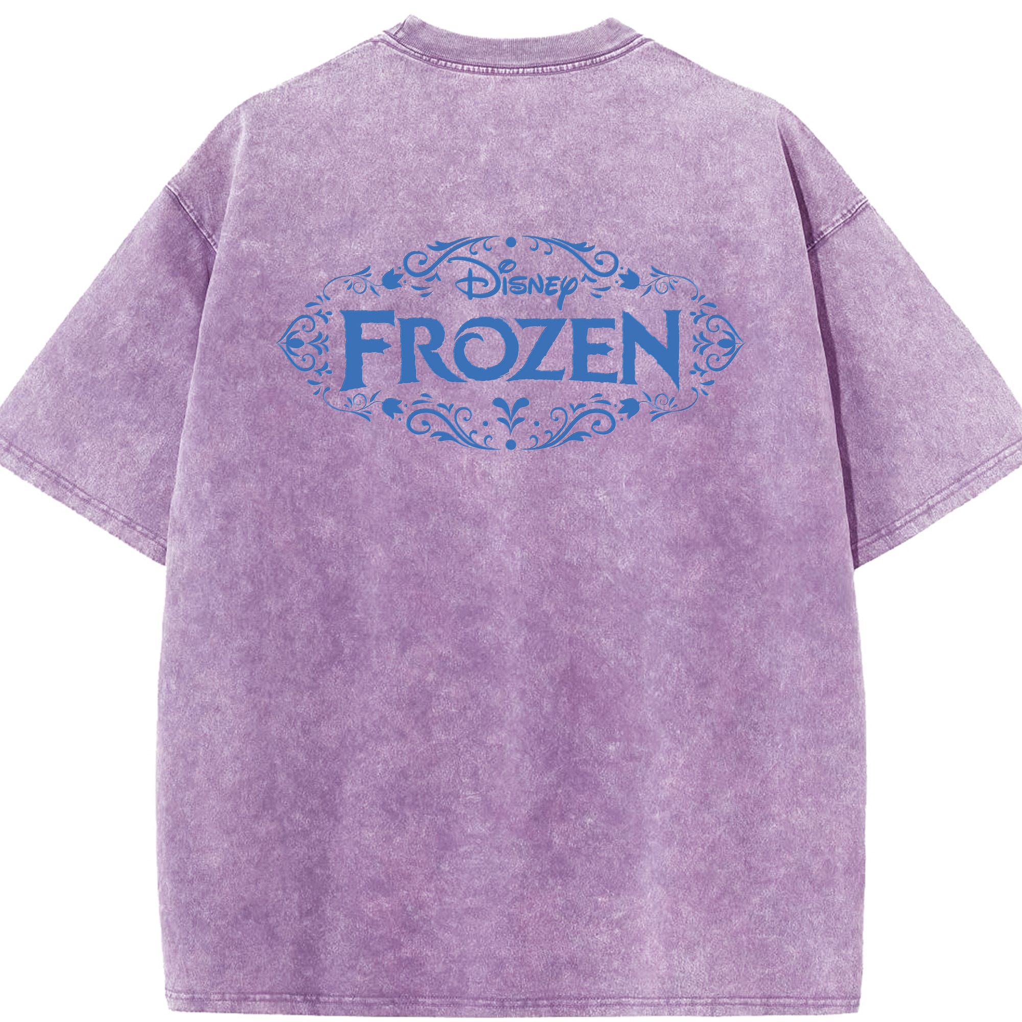 （画像用） アナと雪の女王 アンナ エルサ Frozen Anna Elsa 綿100% ヴィンテージ風 半袖Tシャツ（背面プリント）
