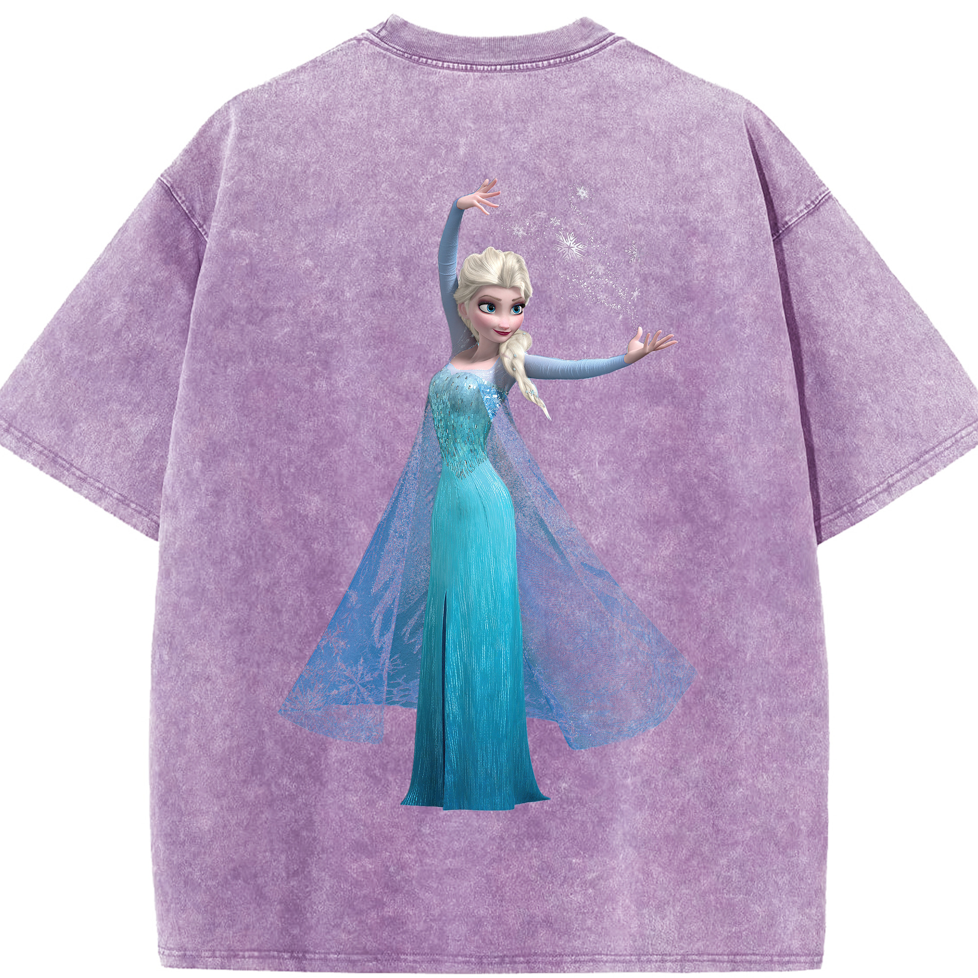 （画像用） アナと雪の女王 アンナ エルサ Frozen Anna Elsa 綿100% ヴィンテージ風 半袖Tシャツ（背面プリント）