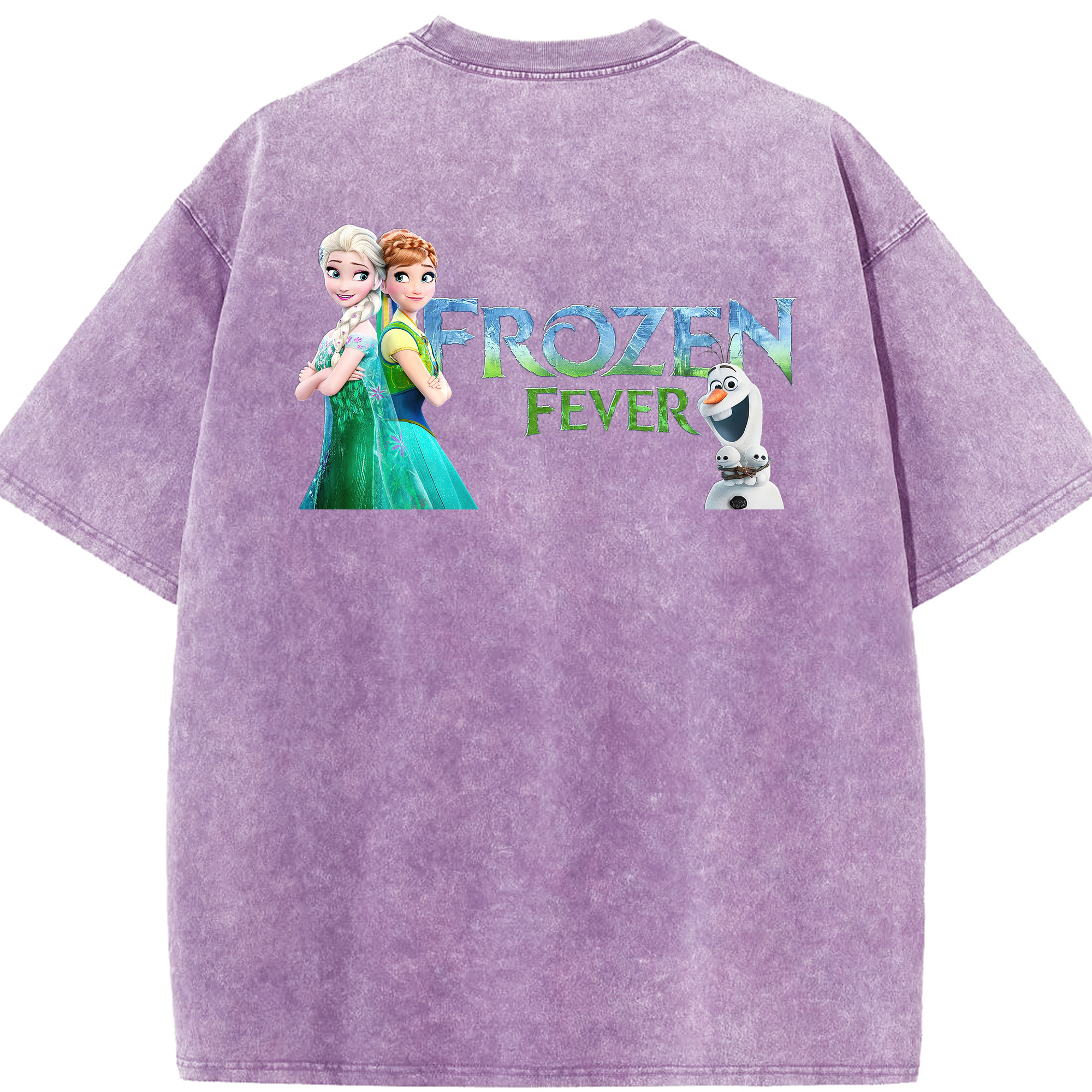 （画像用） アナと雪の女王 アンナ エルサ Frozen Anna Elsa 綿100% ヴィンテージ風 半袖Tシャツ（背面プリント）